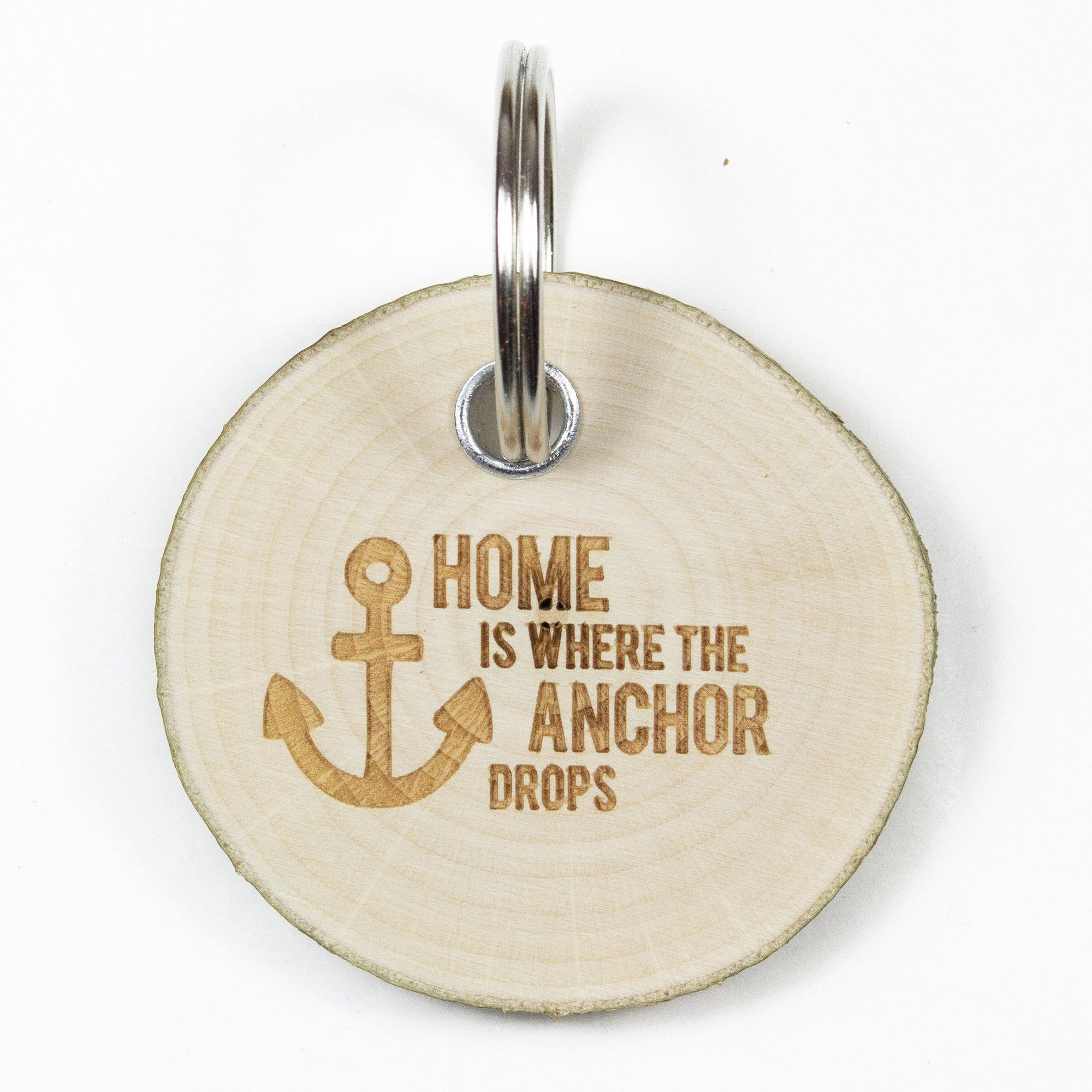 Bow & Hummingbird Брелки Брелки Home is ..., aus nachhaltigem Haselnussholz