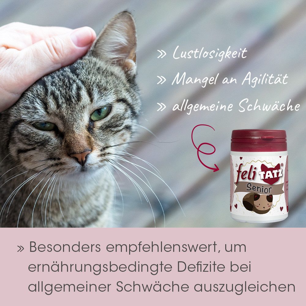 cdVet feliTATZ Senior, Ergänzungsfutter für: Katzen, Ausgleichen von ernährungsbedingten Defiziten bei allgem. Schwäche