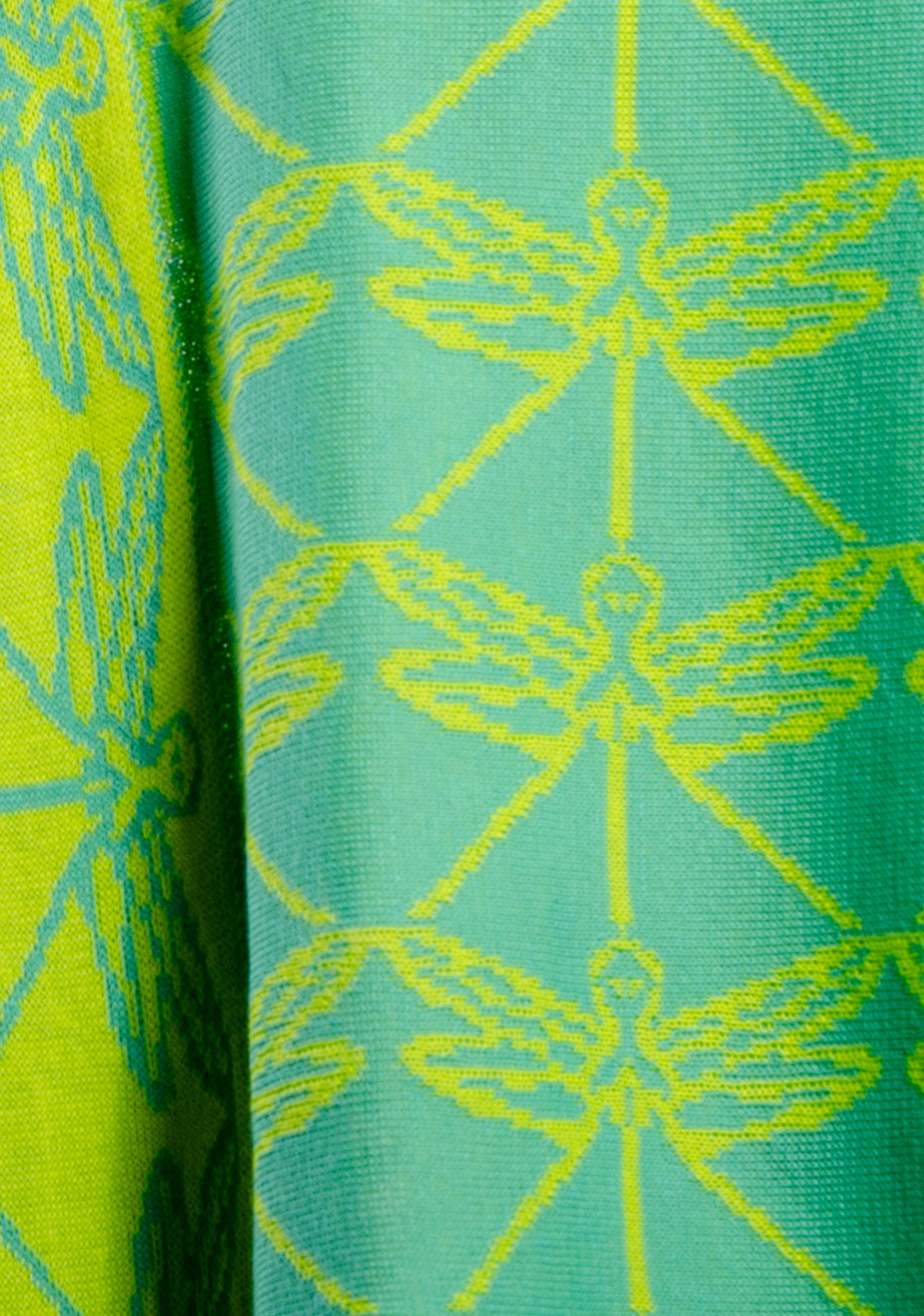 aus türkis, in Modetuch Bio-Baumwolle fashion in Schultertuch slow Sommerfarben 100% Naturmuster Libelle trendigen und Libelle in LANARTO neon-grün