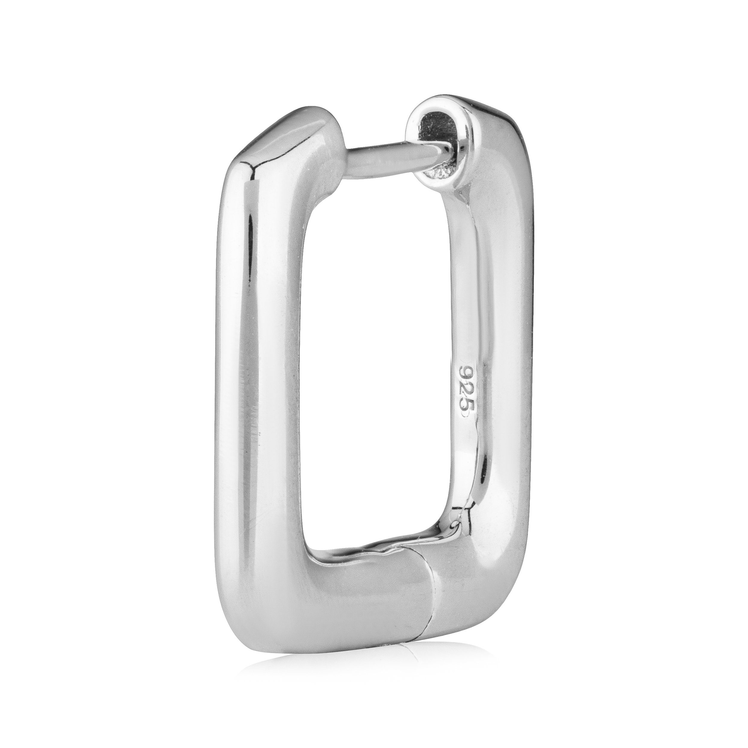 NKlaus Klappcreolen Einzelohrring Quadratisch 14,8mm Silber 925 Eckig