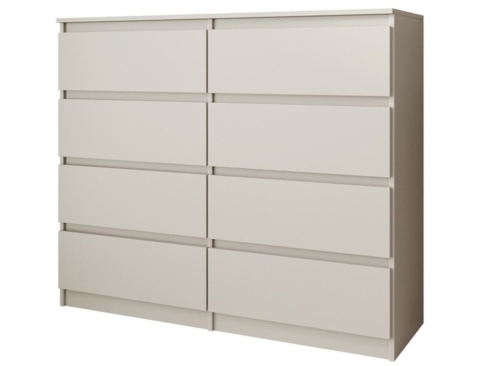 Beautysofa Kommode 100 cm LEMON mit 8 Schubladen (Moderne Schubladenkommode in Weiß oder Kaschmir, Kugelführungen), Sideboard Schlafzimmer Wohnzimmer