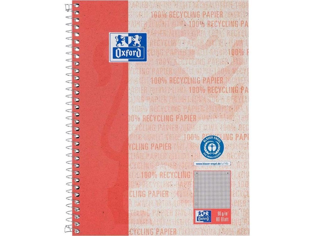 OXFORD Notizblock OXFORD Recycling Collegeblock A5+, 80 Blatt, karie