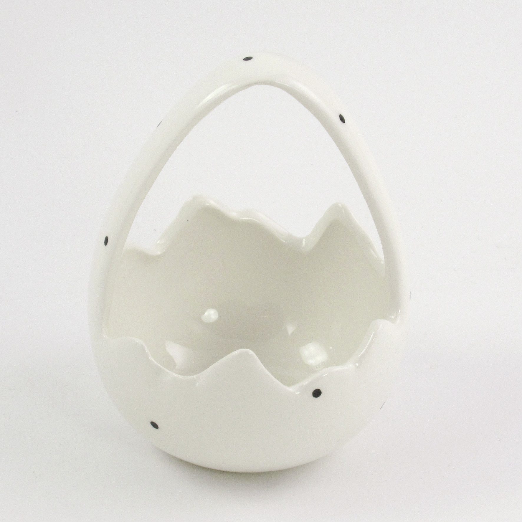 Geschenk-Himmel Osternest Dolomit-Eierkörbchen – stilvolle Osterdeko in Schwarz-Weiß