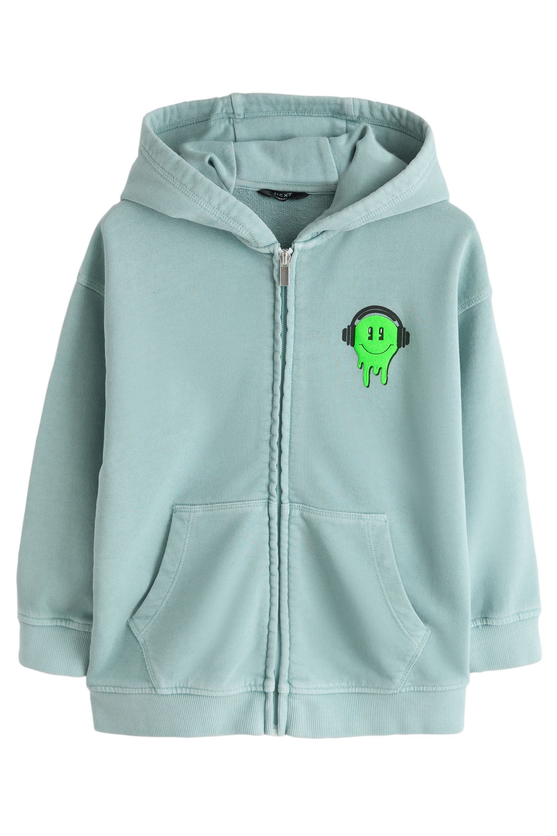 Kapuzenpullover Kapuzenjacke mit Reißverschluss und Print