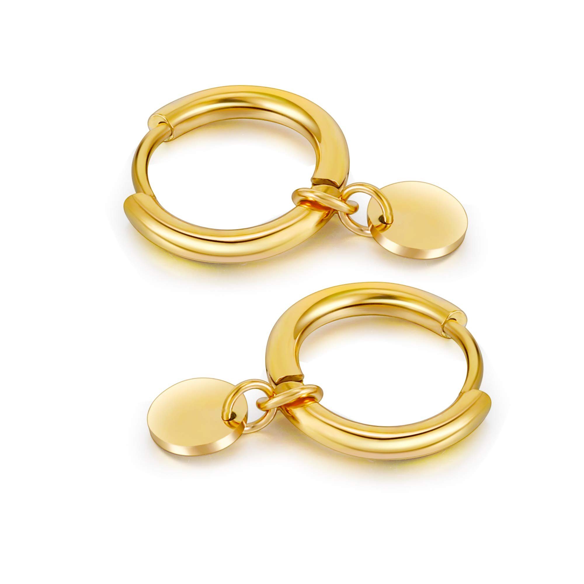 Kim Johanson Paar Creolen Plättchen Coin (2-tlg), Edelstahl günstig online kaufen