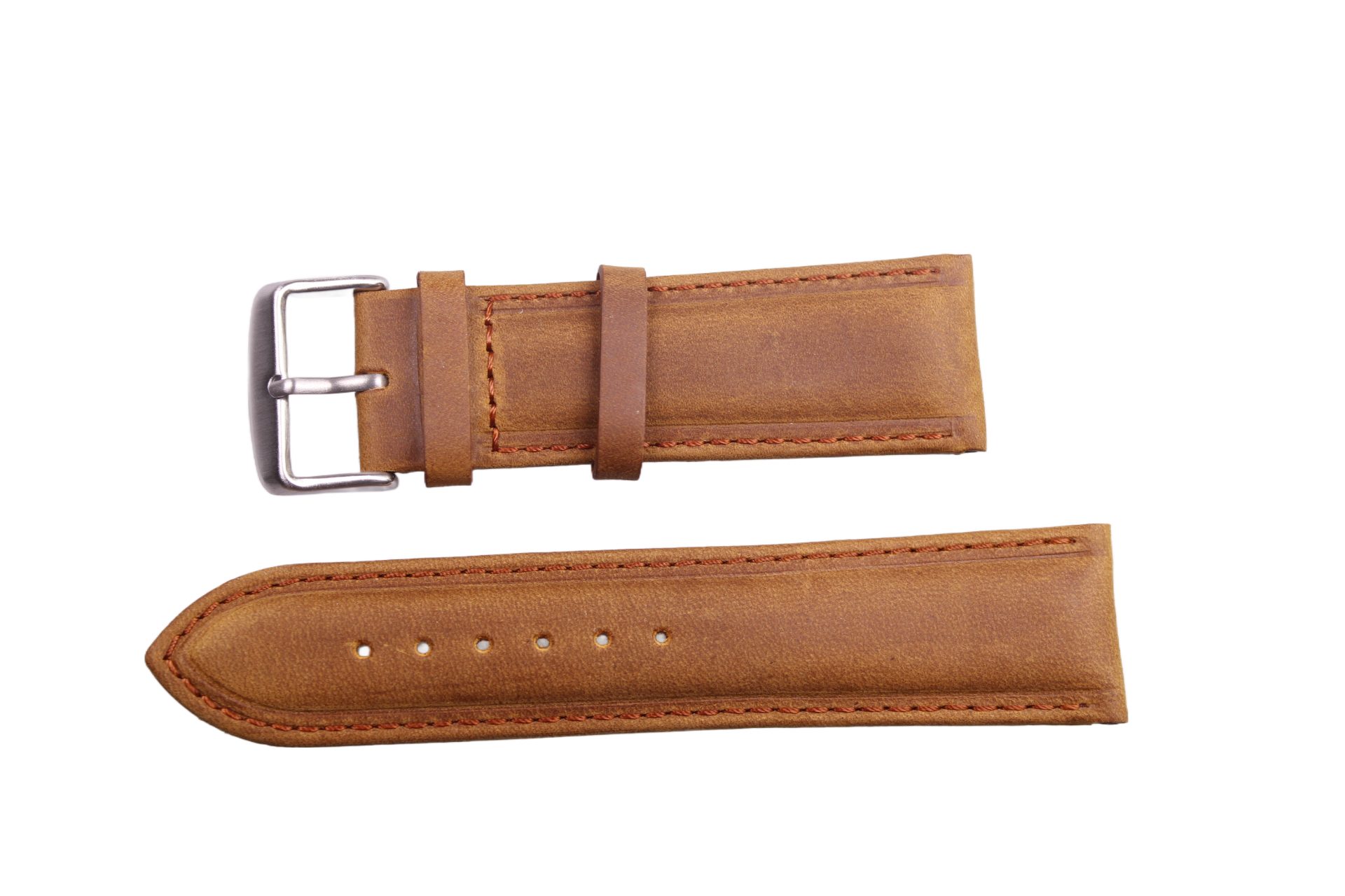 Eichmüller Uhrenring Uhrenband aus Leder in Camelbraun 24 mm, (2-tlg), Echt Leder