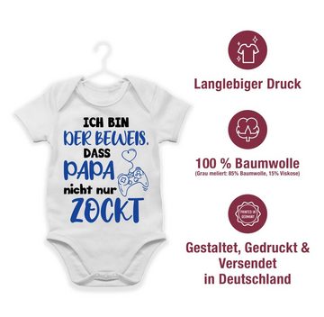 Shirtracer Shirtbody Ich bin der Beweis, dass Papa nicht nur zockt Schwarz Blau Geschenk Vatertag Baby