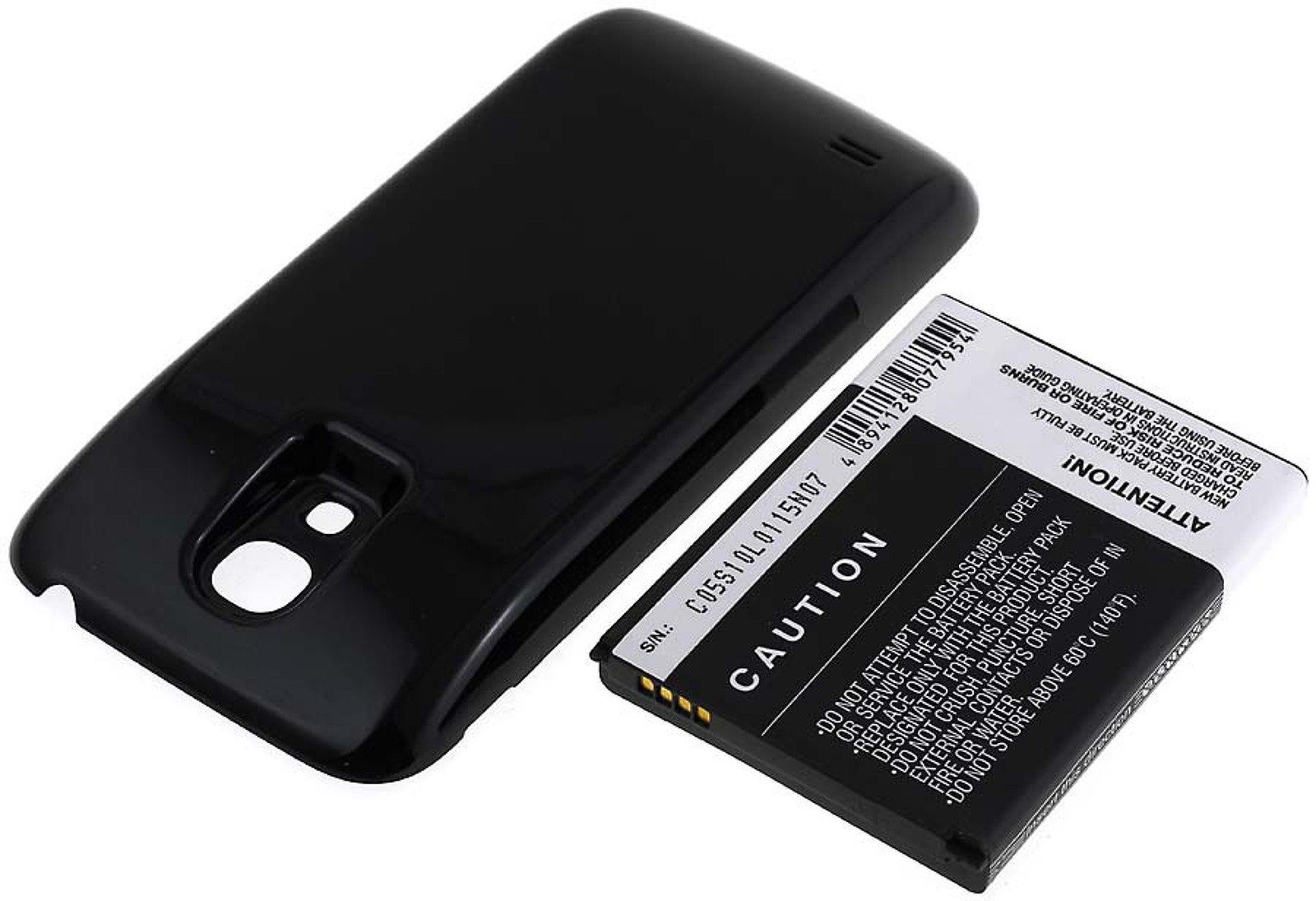 Powery Akku für Samsung Galaxy S4 mini LTE erweiterte Bauform Smartphone-Akku 3800 mAh (3.8 V)
