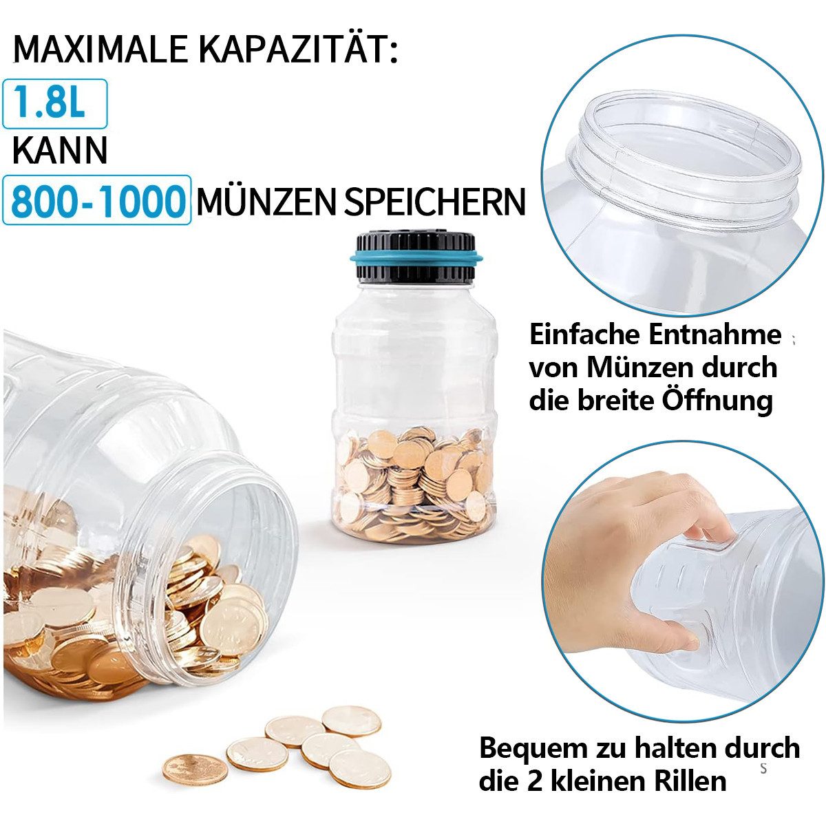 ZEUOPQ Spardose Spardose mit Zählwerk Spardose günstig online kaufen