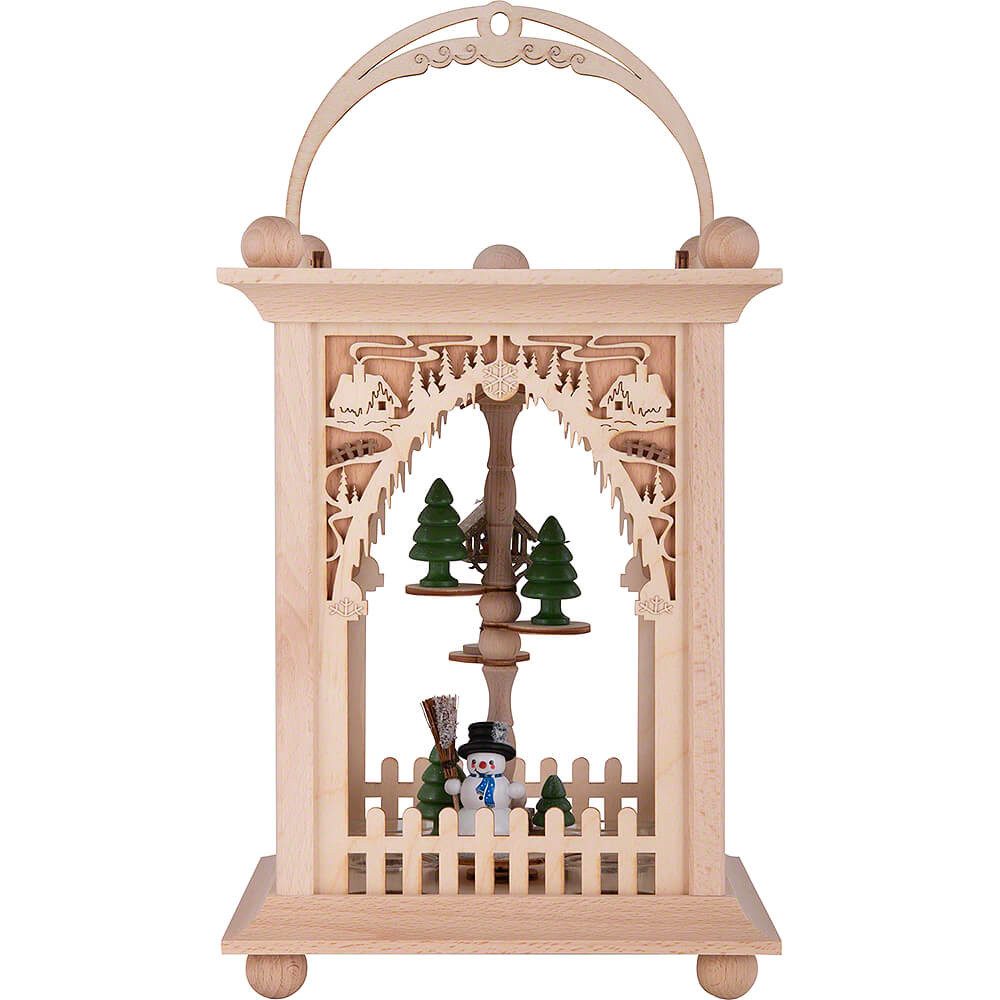 Kuhnert Weihnachtspyramide Pyramidenlaterne Dorf und Schneemann (38cm) von Drechslerei Kuhnert