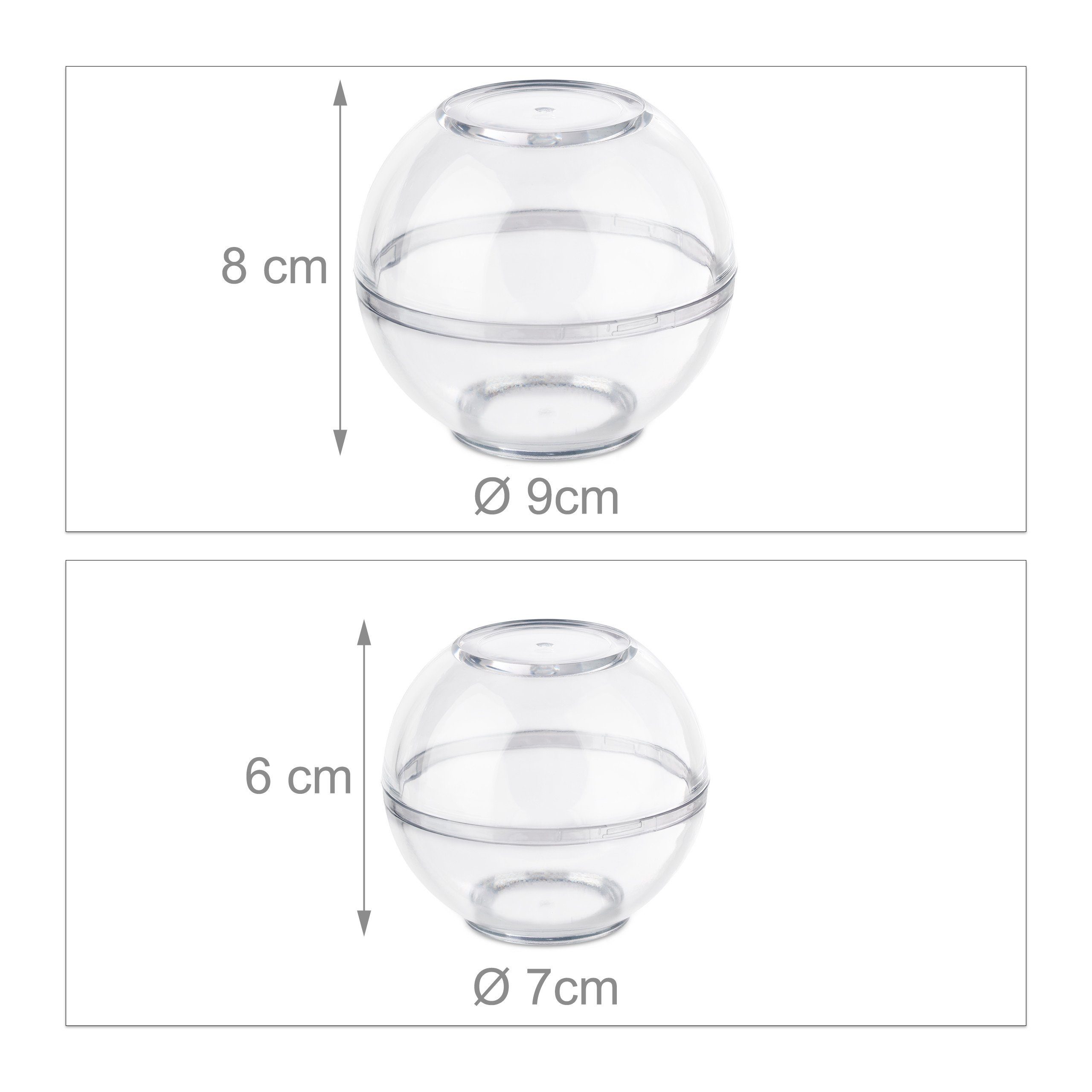 relaxdays Aufbewahrungsbecher Zwiebeldose transparent 2er Set, Kunststoff, (2-tlg) – Bild 4 von 5