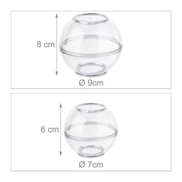 relaxdays Aufbewahrungsbecher Zwiebeldose transparent 2er Set, Kunststoff