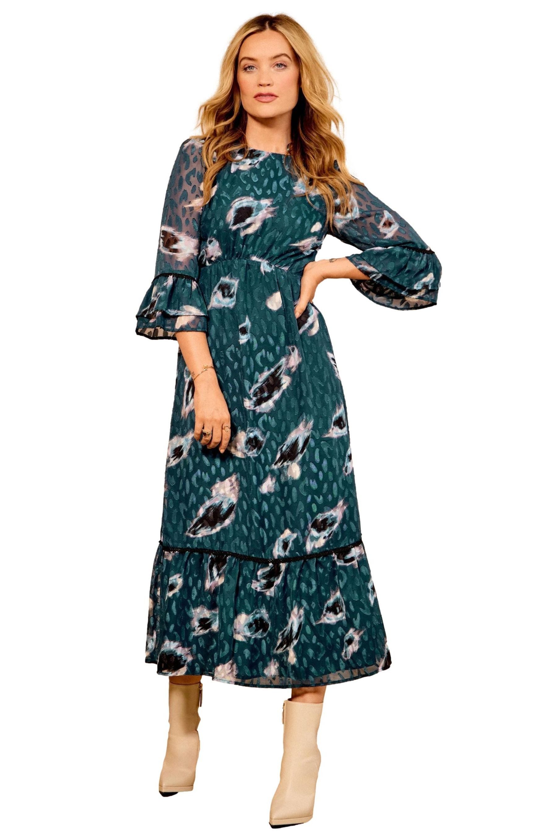 Midikleid Love & Roses Midikleid mit Trompetenärmeln, Petite