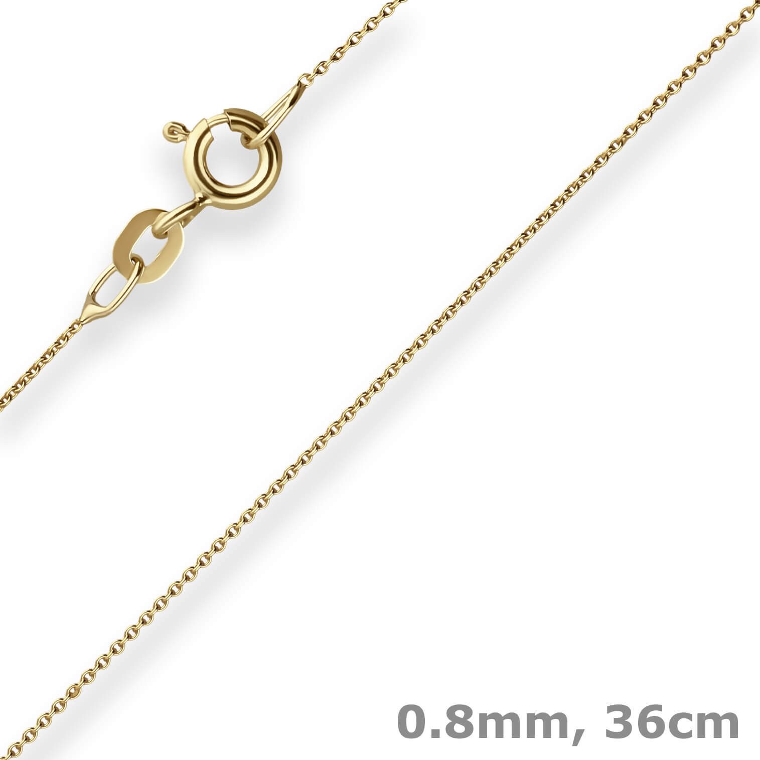 Goldkette 0,8mm Rund-Ankerkette aus 333 Gelbgold 36cm