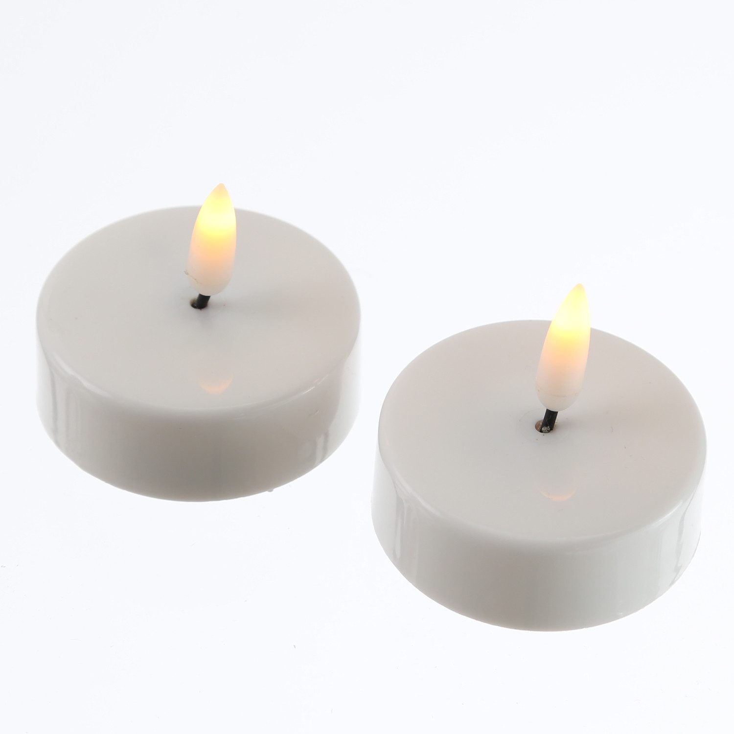 Adilina LED-Kerze LED Maxi Teelichter Kunststoff 3D Flamme Timer D: 5,8cm w günstig online kaufen