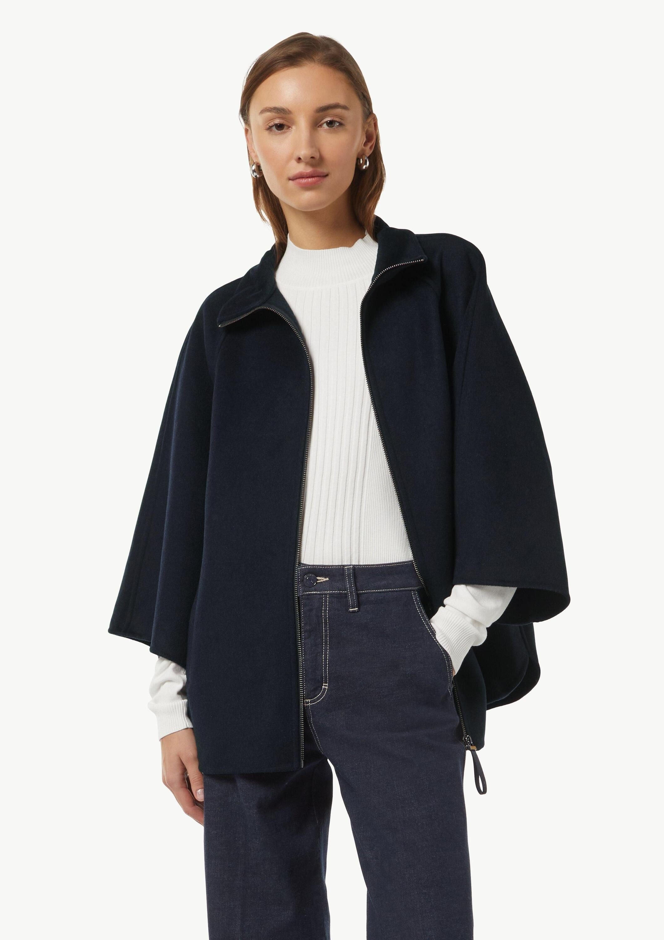 comma Poncho Outdoor-Umhang Wollmix-Cape im Loose Fit mit Raglan-Ärmeln günstig online kaufen