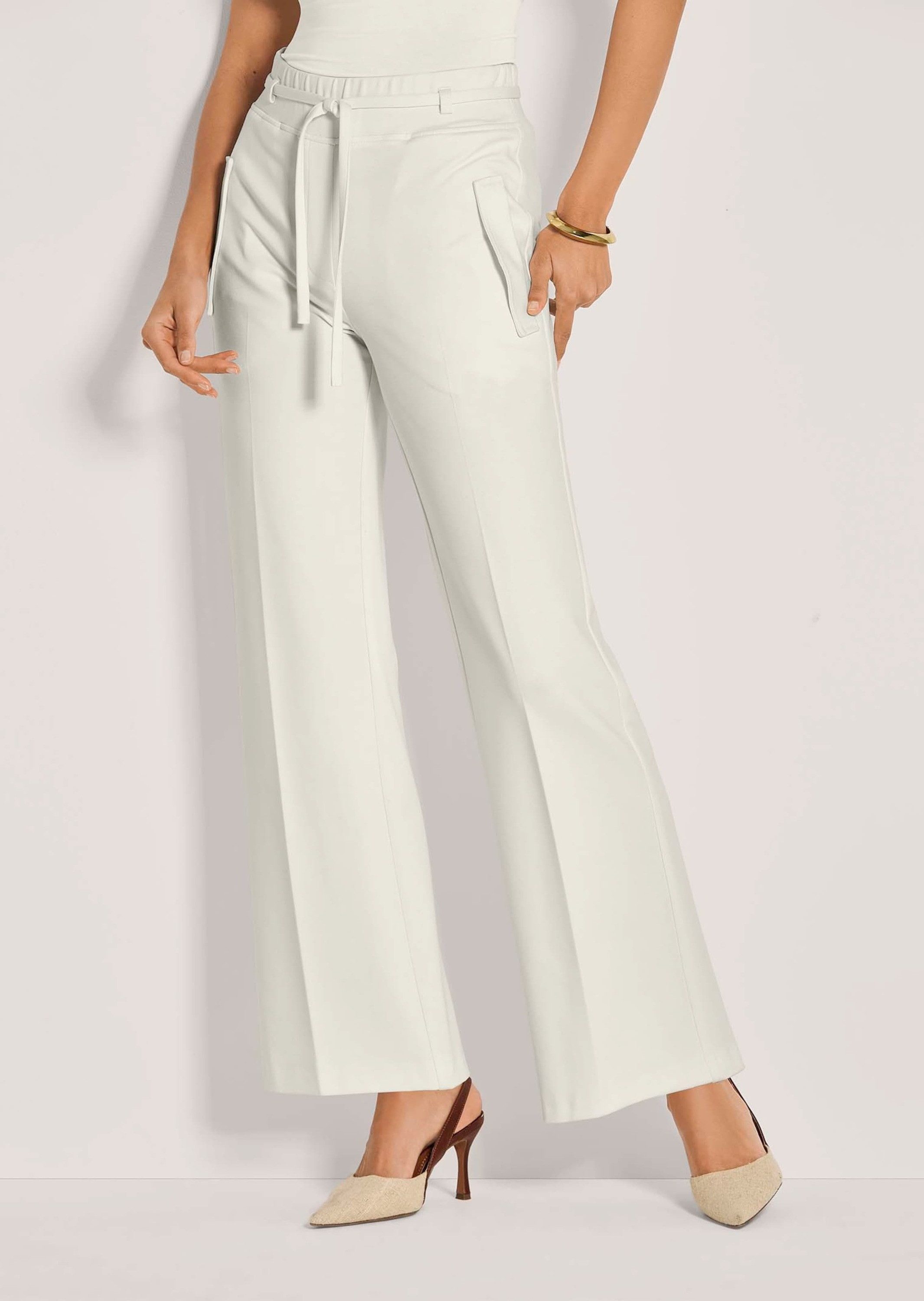 MADELEINE Jerseyhose Kurzgröße: Weite Jersey-Hose mit Bundfalten Stoffhose günstig online kaufen