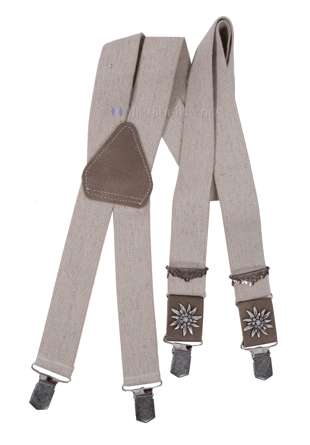 Moschen-Bayern Hosenträger Trachtenhosenträger Hosenträger Herren Edelweiß Beige Braun