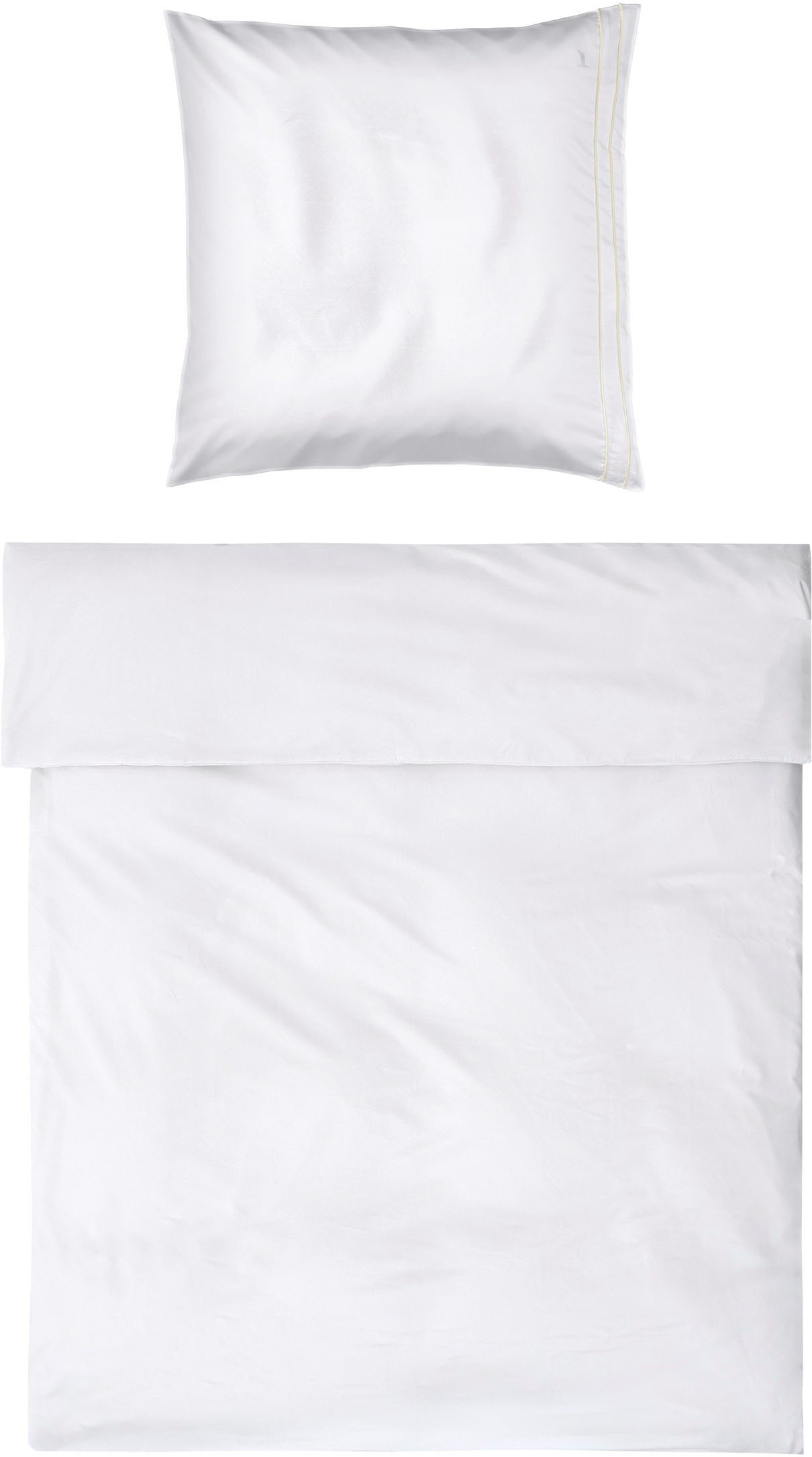 Möve Bettwäsche Möve Noblesse Bettwäsche Set, Satin, 2 teilig, mit eleganten Biesen