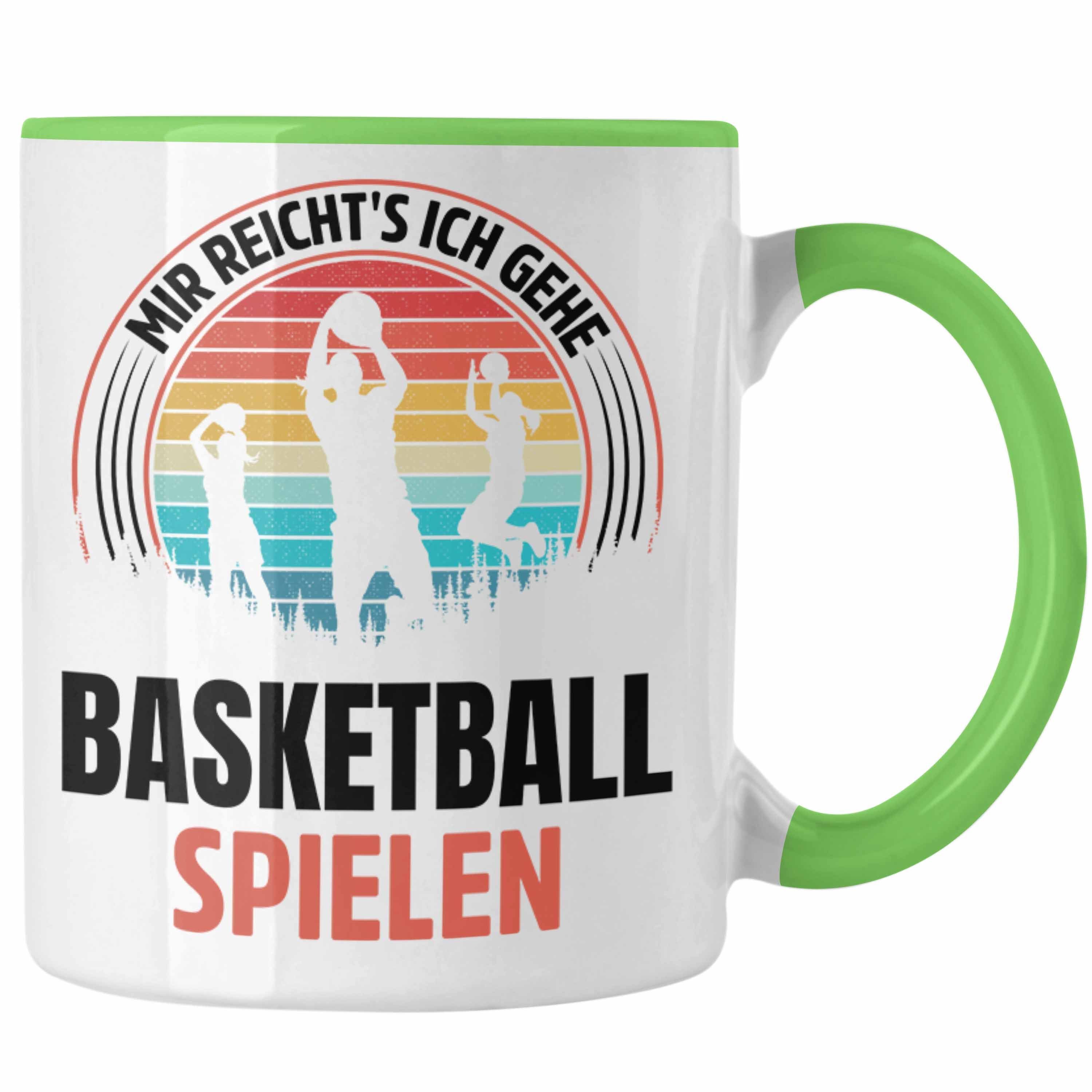 Trendation Tasse Mädchen Basketballspielerin Geschenkidee Basketball Frauen Grün Tasse