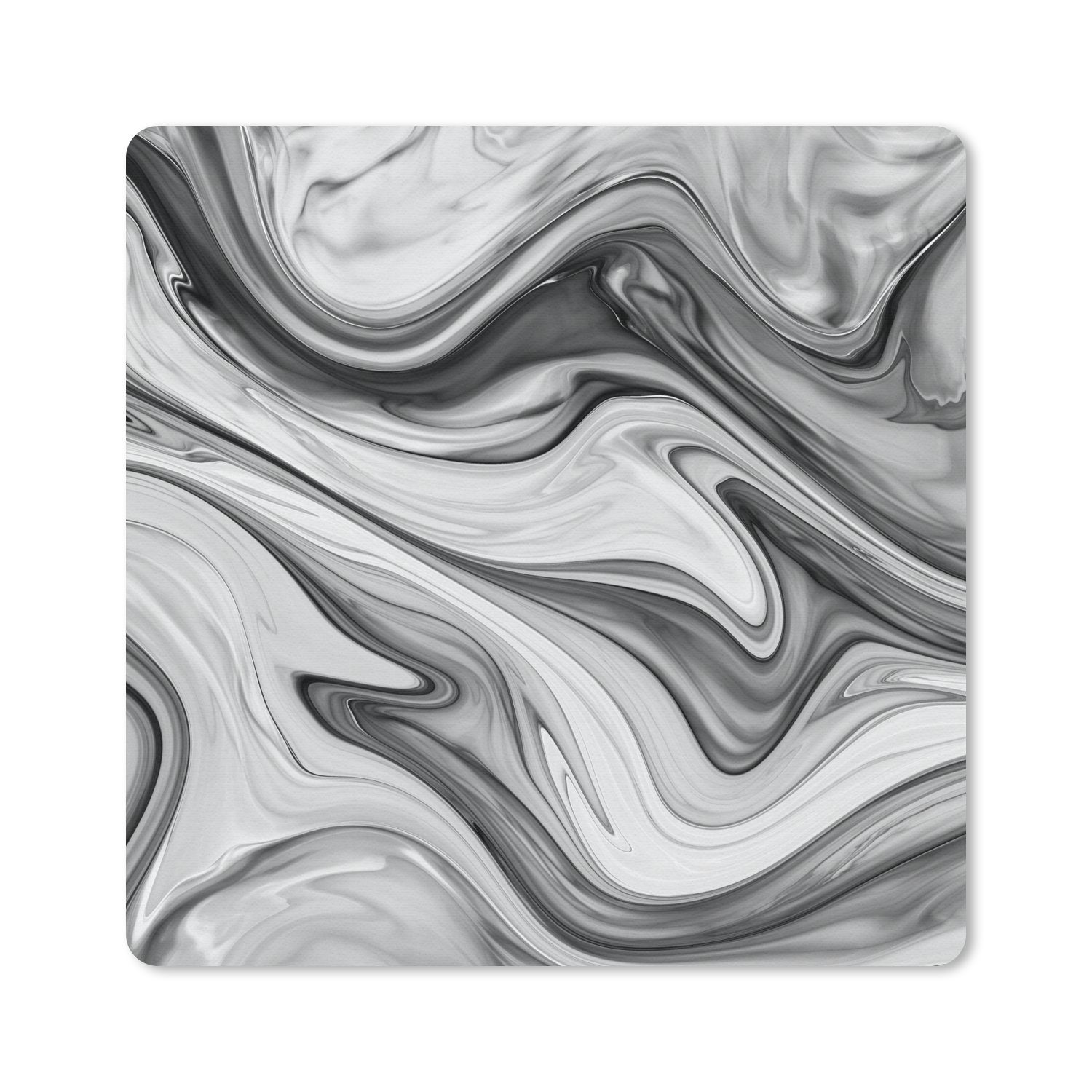 MuchoWow Mauspad Marmor - Muster - Grau - Marmoroptik - Schwarz (1-St), Mousepad, Schreibtisch Zubehör, Deko, 20x20 cm