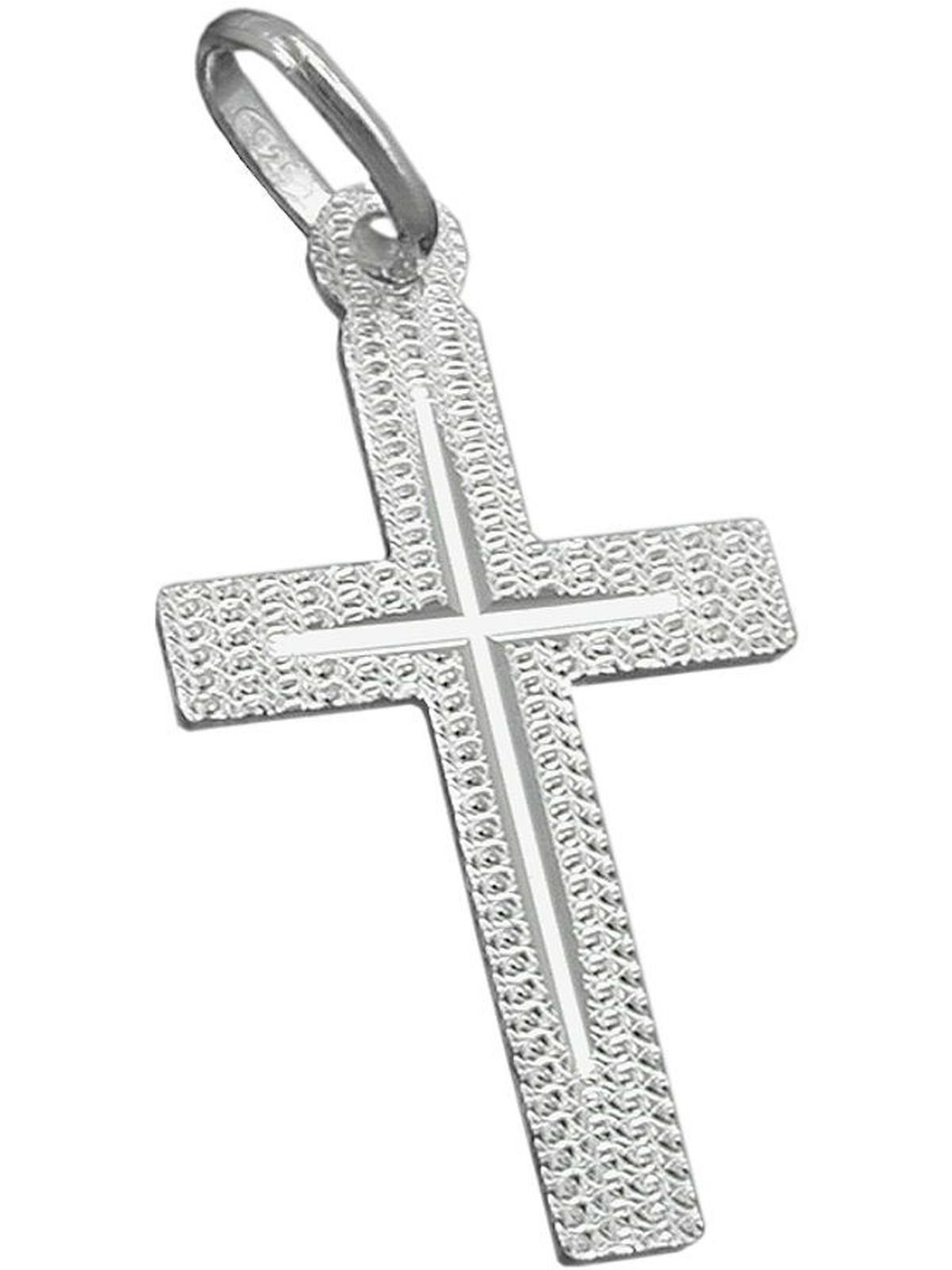 Gallay Kreuzanhänger 925 diamantiert Silber 23x13mm Kreuz (1-tlg) Anhänger