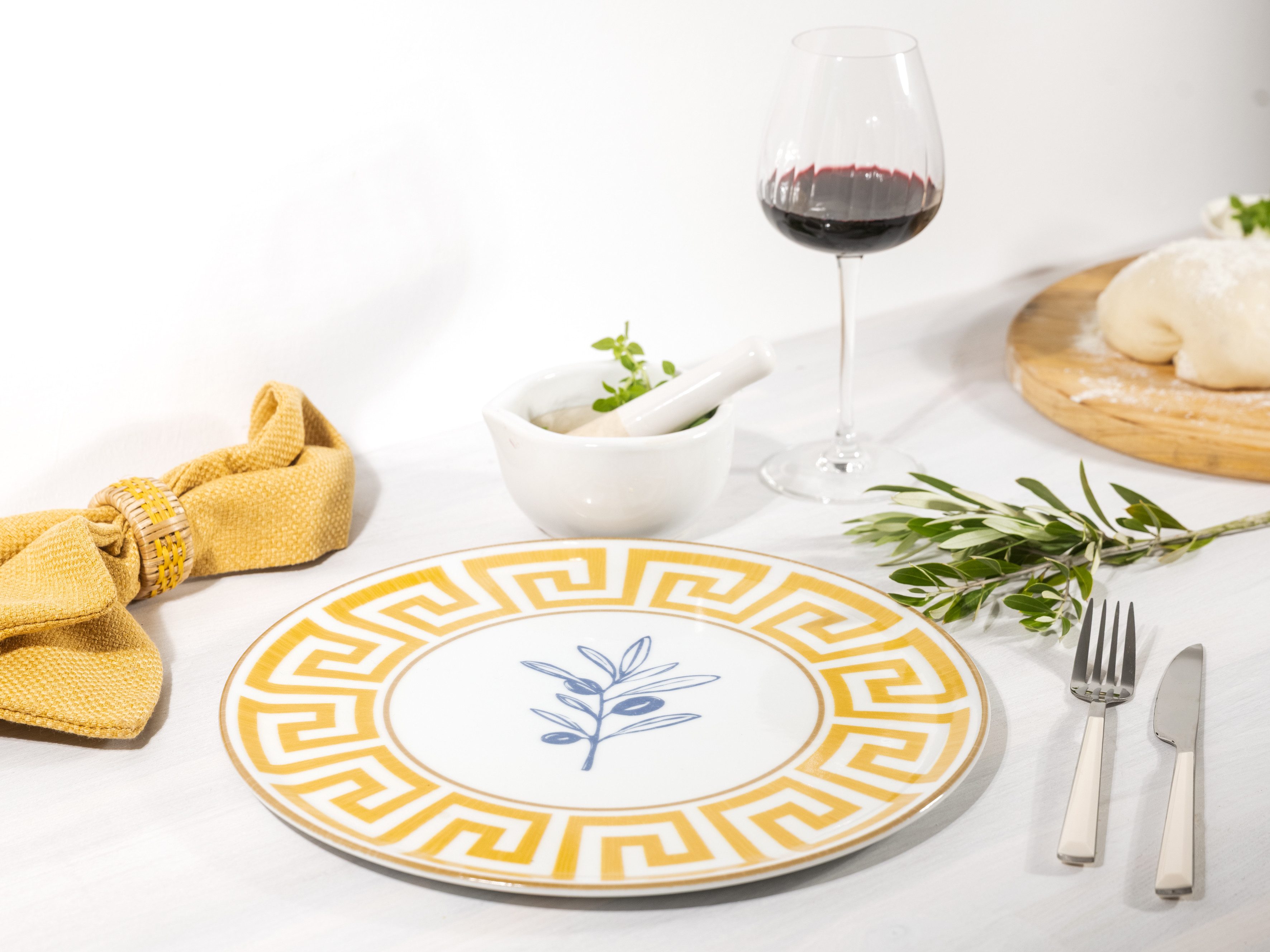 CreaTable Pizzateller Gourmet Athena, Teller Set, 4-tlg., (4 St), Griechische Eleganz, Vielseitig einsetzbar