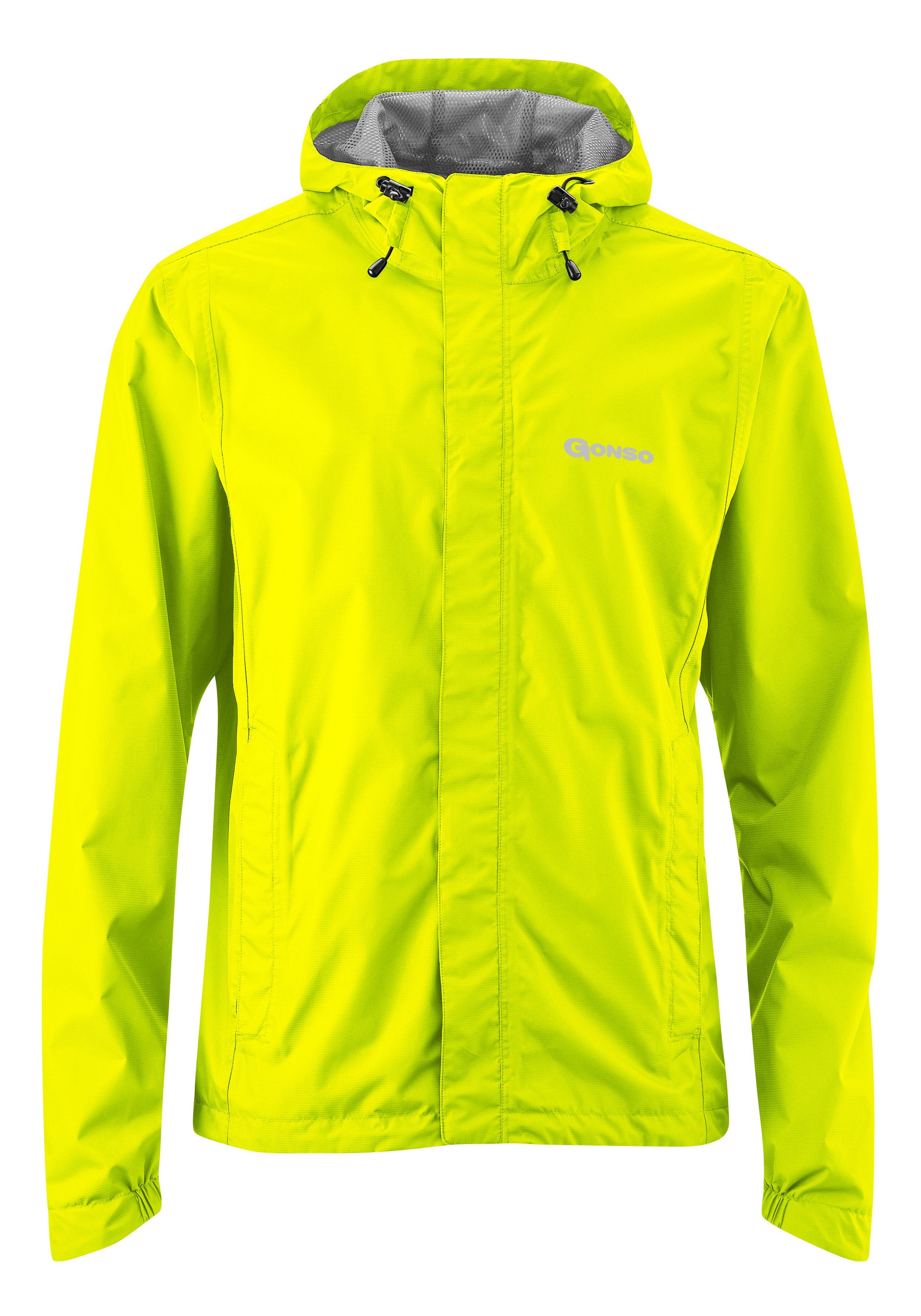 Gonso mit wasserdicht, Kapuze Radjacke neongelb Light wind- Regenjacke Herren Save und Fahrradjacke