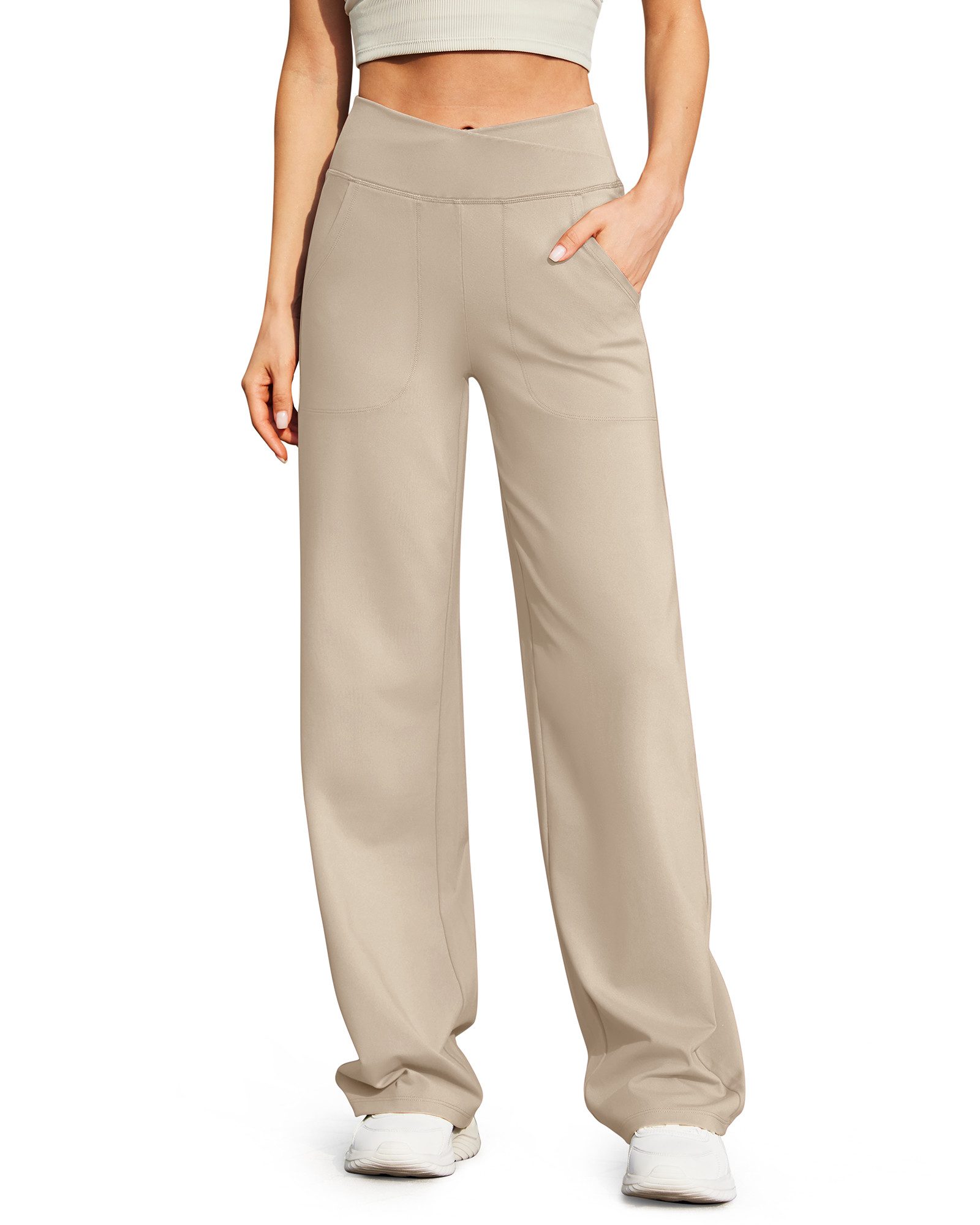 G4Free Jogginghose Damen Jogginghose Hohe Taille Weites Bein Yoga & Alltag Jogginghose mit Taschen