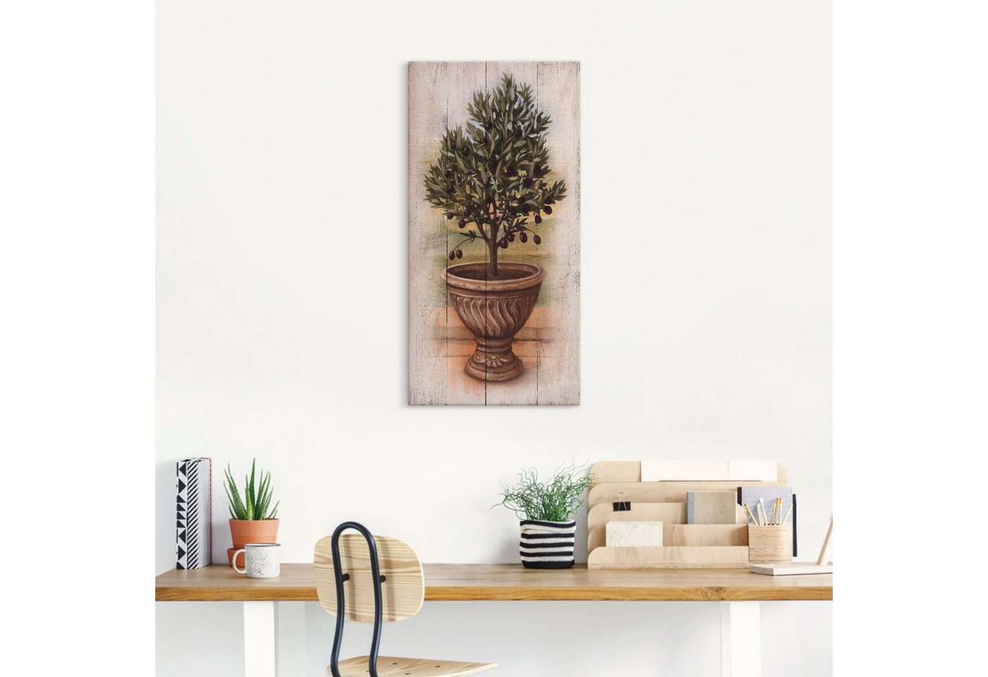 Artland Wandbild »Olivenbaum mit Holzoptik«, Pflanzen (1 Stück)-kaufen