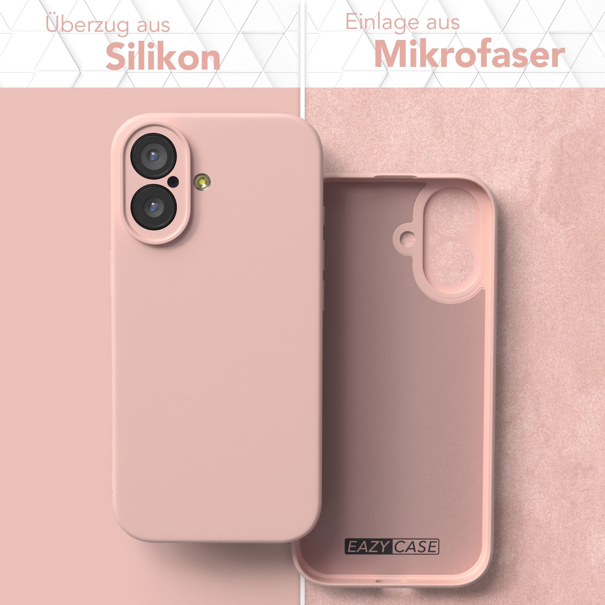 EAZY CASE Handyhülle für Apple iPhone 17 Hülle Silikon 6,3 Zoll, Hülle mit Kameraschutz Bumper Case Silikonschutzhülle Rosa / Altrosa
