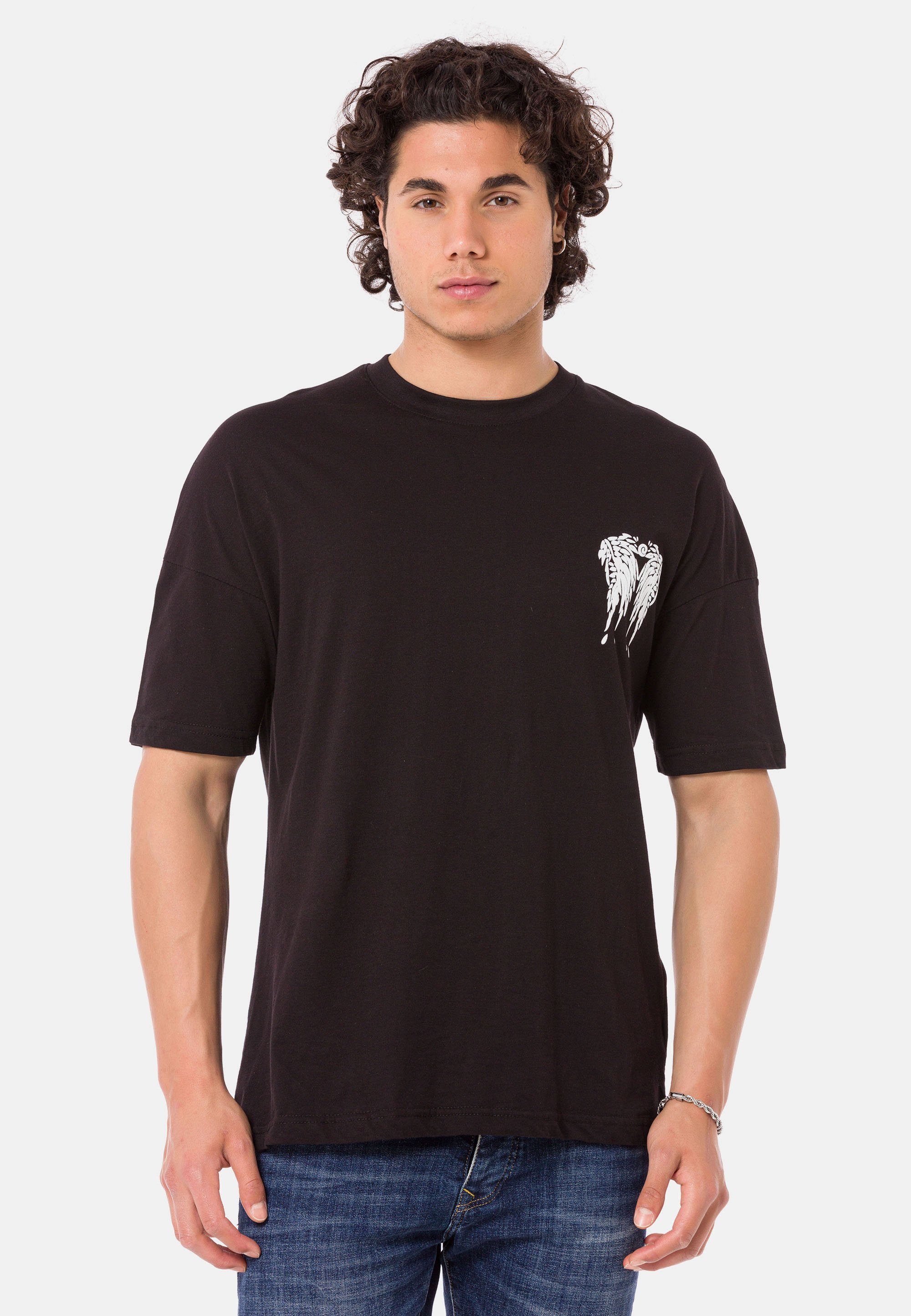RedBridge T-Shirt Corby mit großflächigem Print schwarz