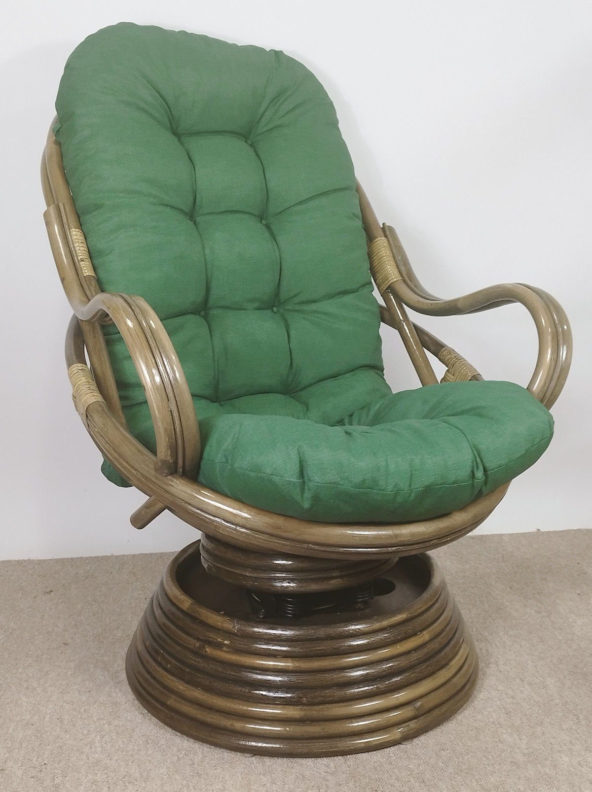 Rattani Rattanstuhl Rattan Drehsessel, Drehwippsessel Linda Fb. darkbrown