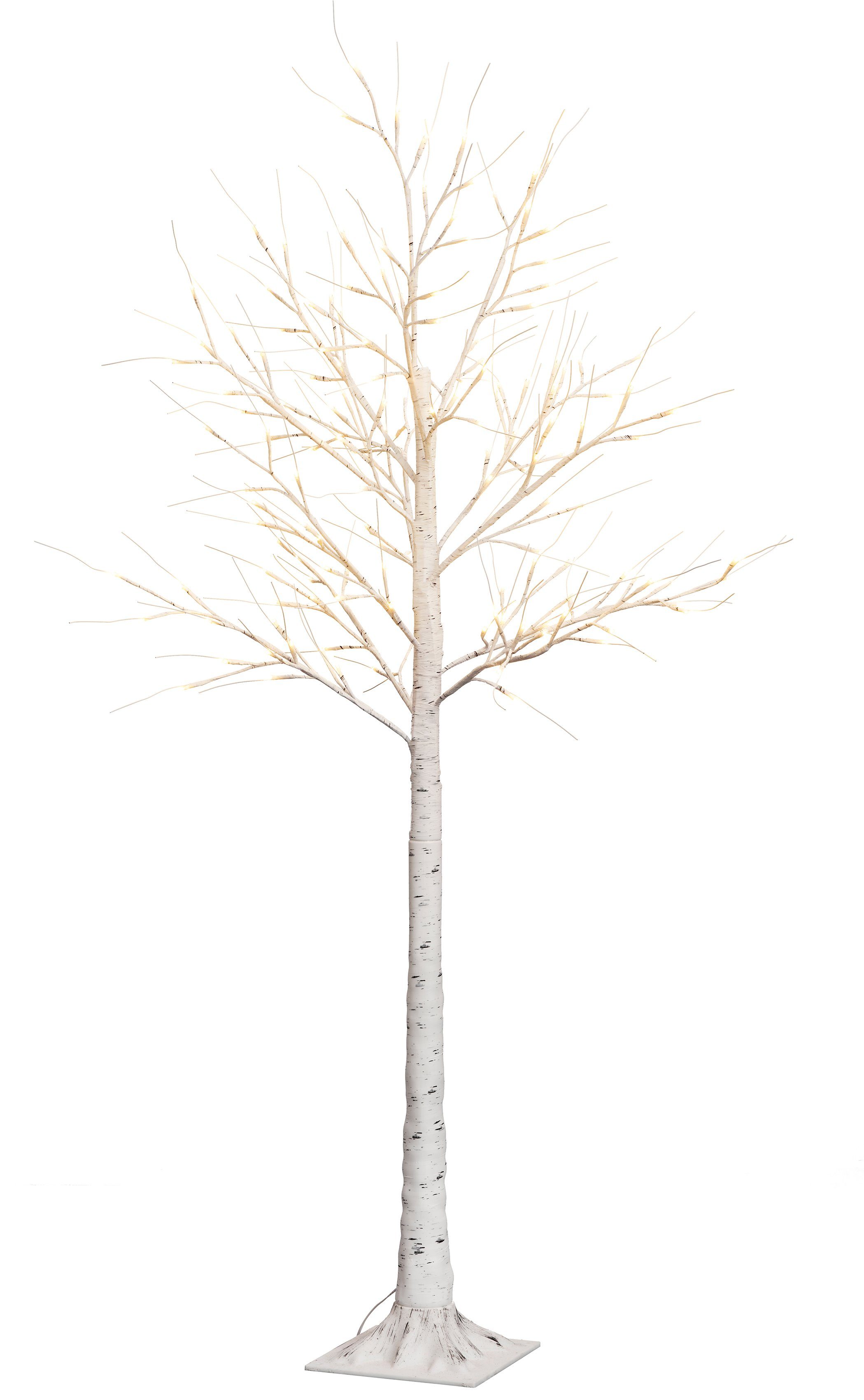 LED ca. 120 Deko-Baum integriert, Birkenoptik, BONETTI fest cm Baum Warmweiß, in LED Höhe Beleuchteter Weihnachtsdeko,
