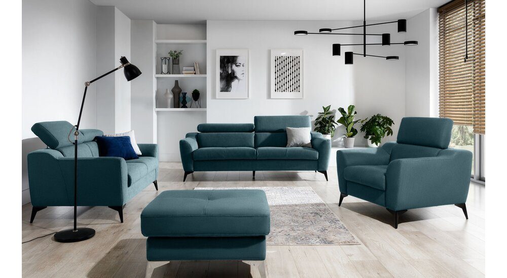 2-Sitzer, Raum im mit und Armlehnen mit Sofa, Pendleton, Design, stellbar, Sitzkomfort, Rückenlehne, Stylefy 3-Sitzer frei Modern Relaxfunktion