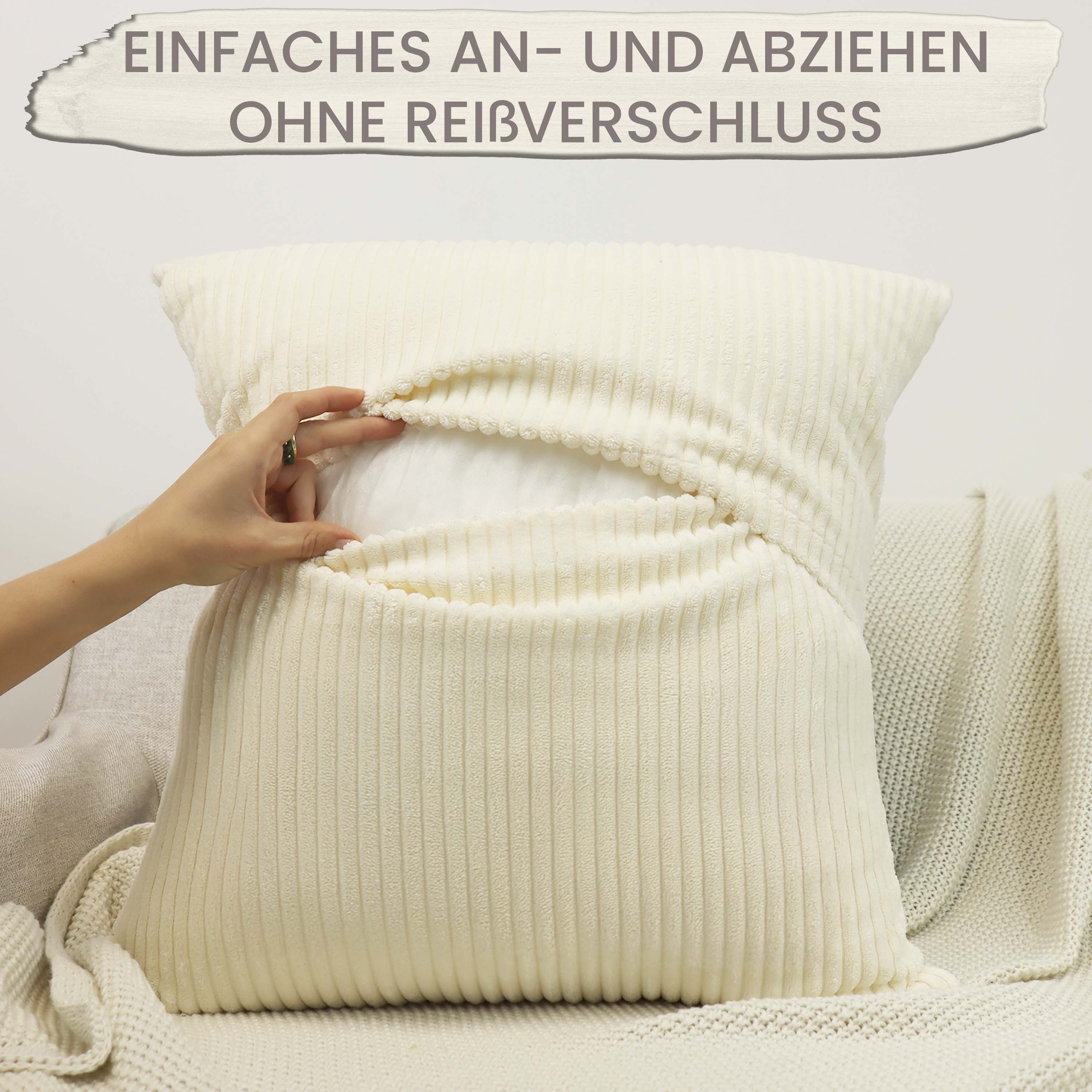 Amilian Dekokissen Sofakissen Couchkissen 2er Set - mit Füllung und Kissenbezug, weich, Hotelverschluss, formstabil – Bild 3 von 5