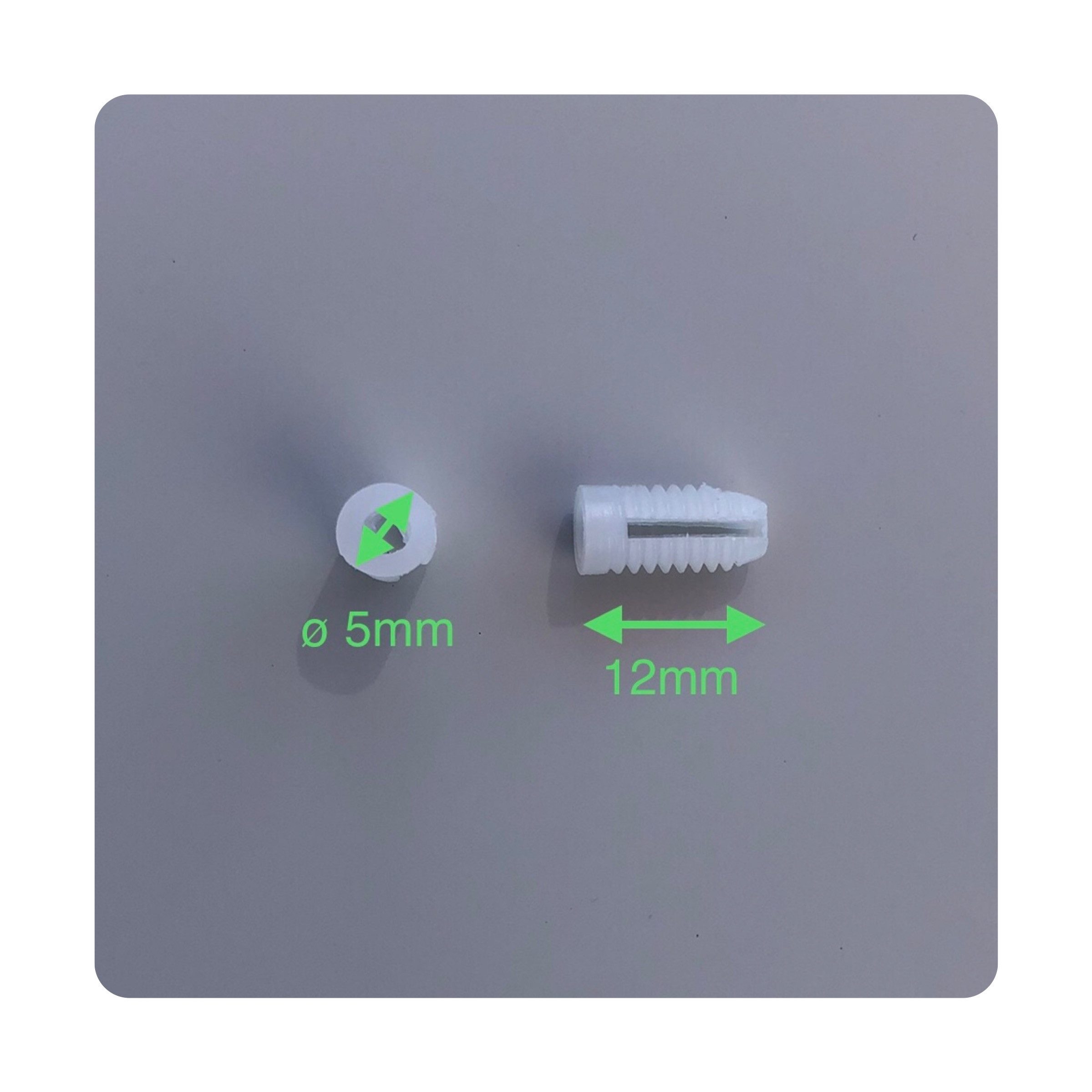 NELI Dübel-Set Dübel, ø 5 mm, Spreizdübel, Kunststoffdübel, Spreizmuffe, 5,00 mm x 12,00 mm, (50-tlg)