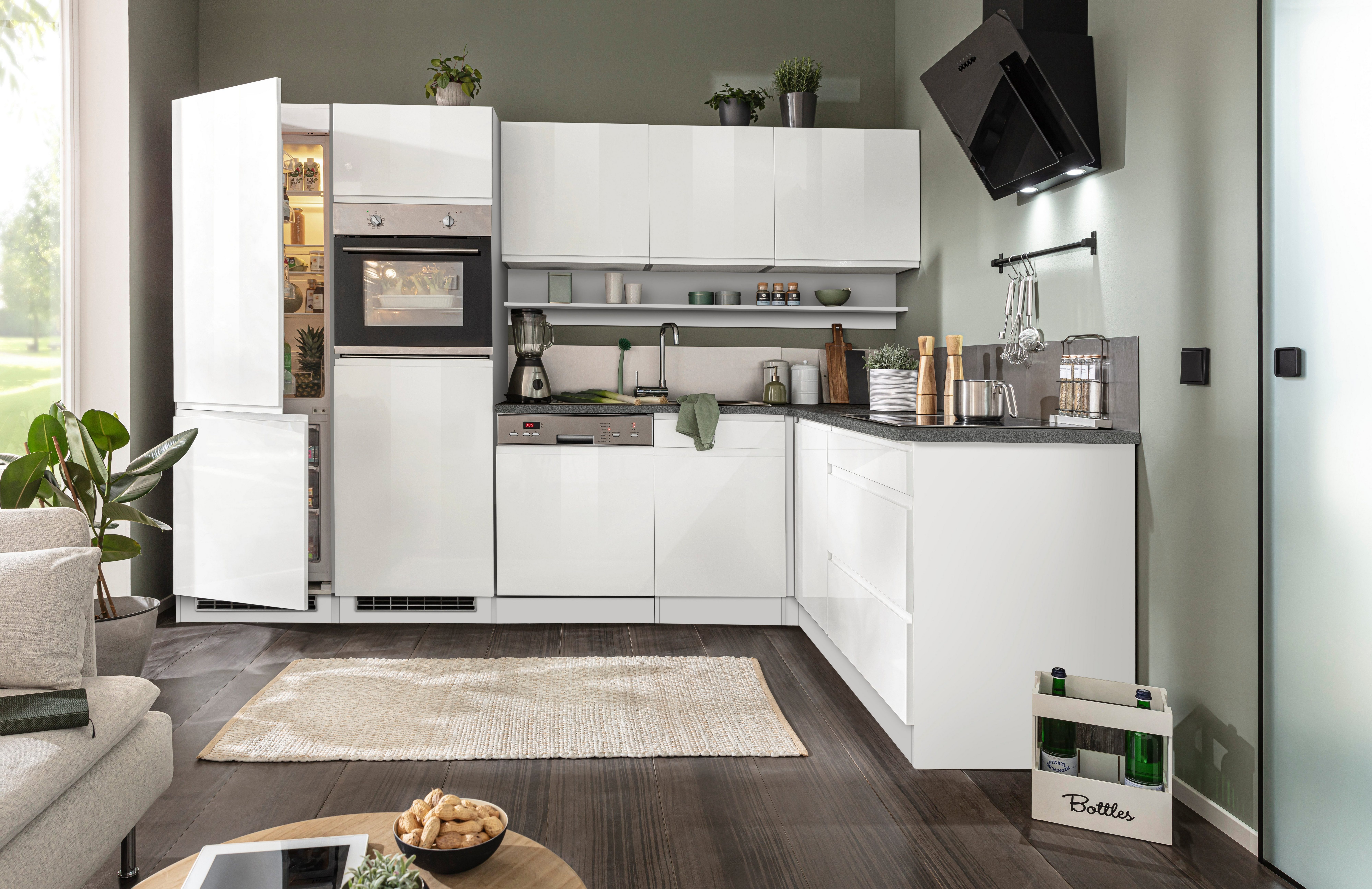 KOCHSTATION Winkelküche KS-Virginia,neu in verbesserter Ausführung, Stellbreite 290/190 cm cm, Soft-Close, wahlweise mit Induktion