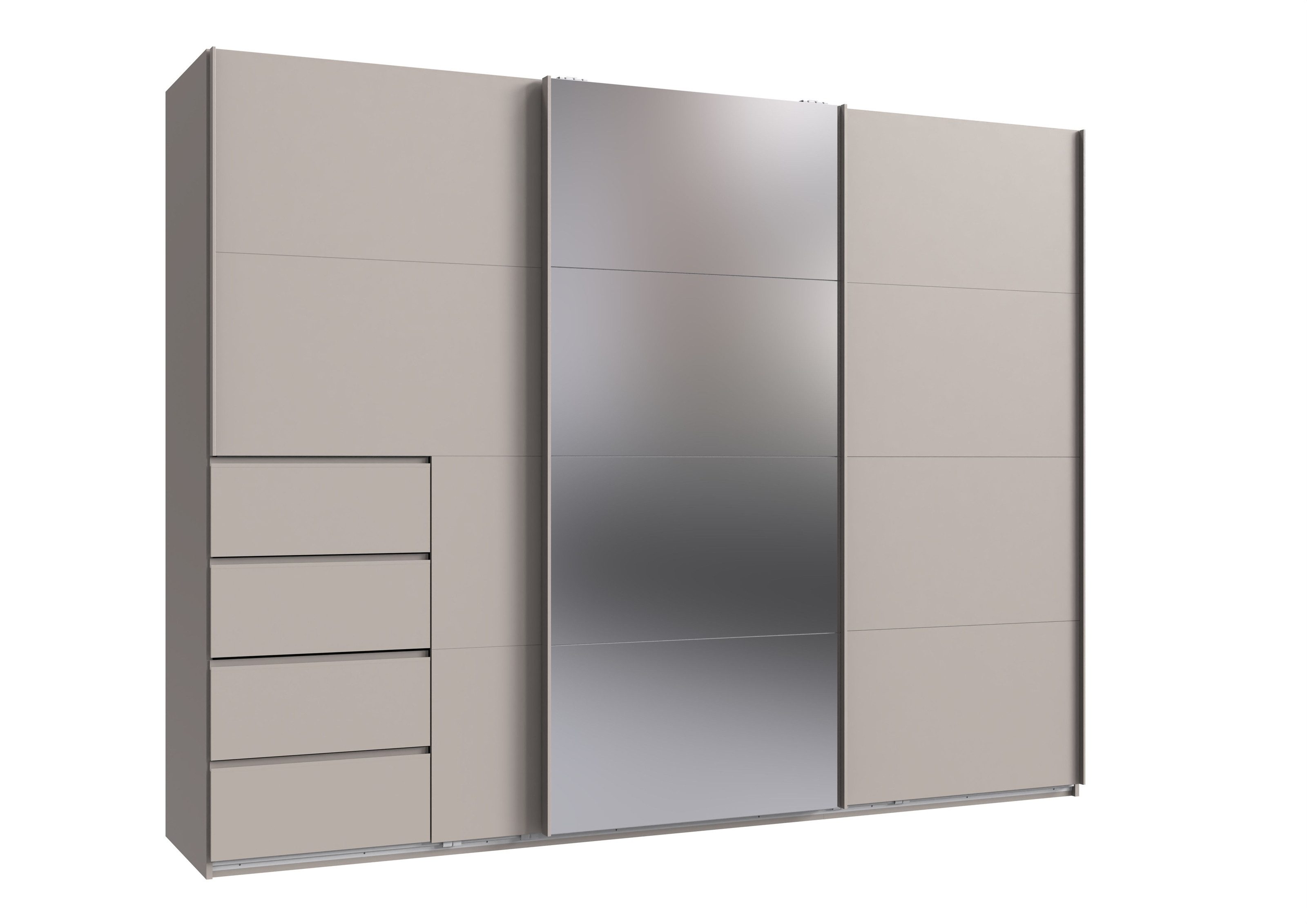 freiraum Schwebetürenschrank BALI in KASCHMIR / SPIEGEL - 270x208x64cm (BxHxT)