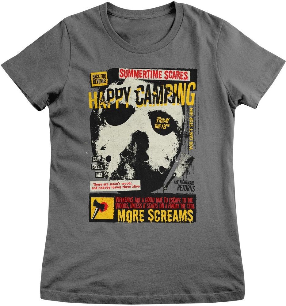 Friday the 13th T-Shirt Friday The 13th - Happy Camping Girly Tee