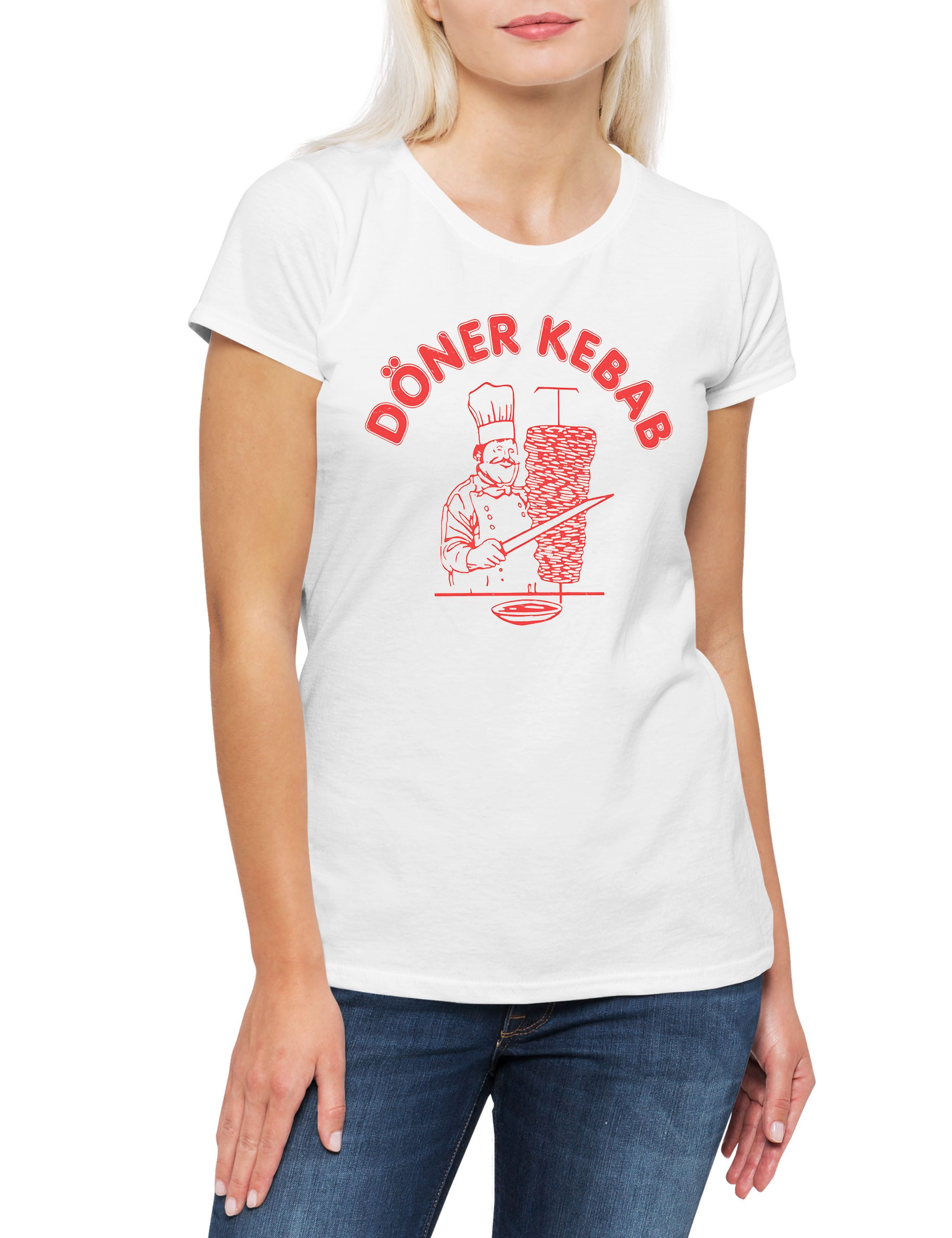 Urban Backwoods Print-Shirt Döner Kebab Damen T-Shirt Ayran Kebab Dönerlade günstig online kaufen