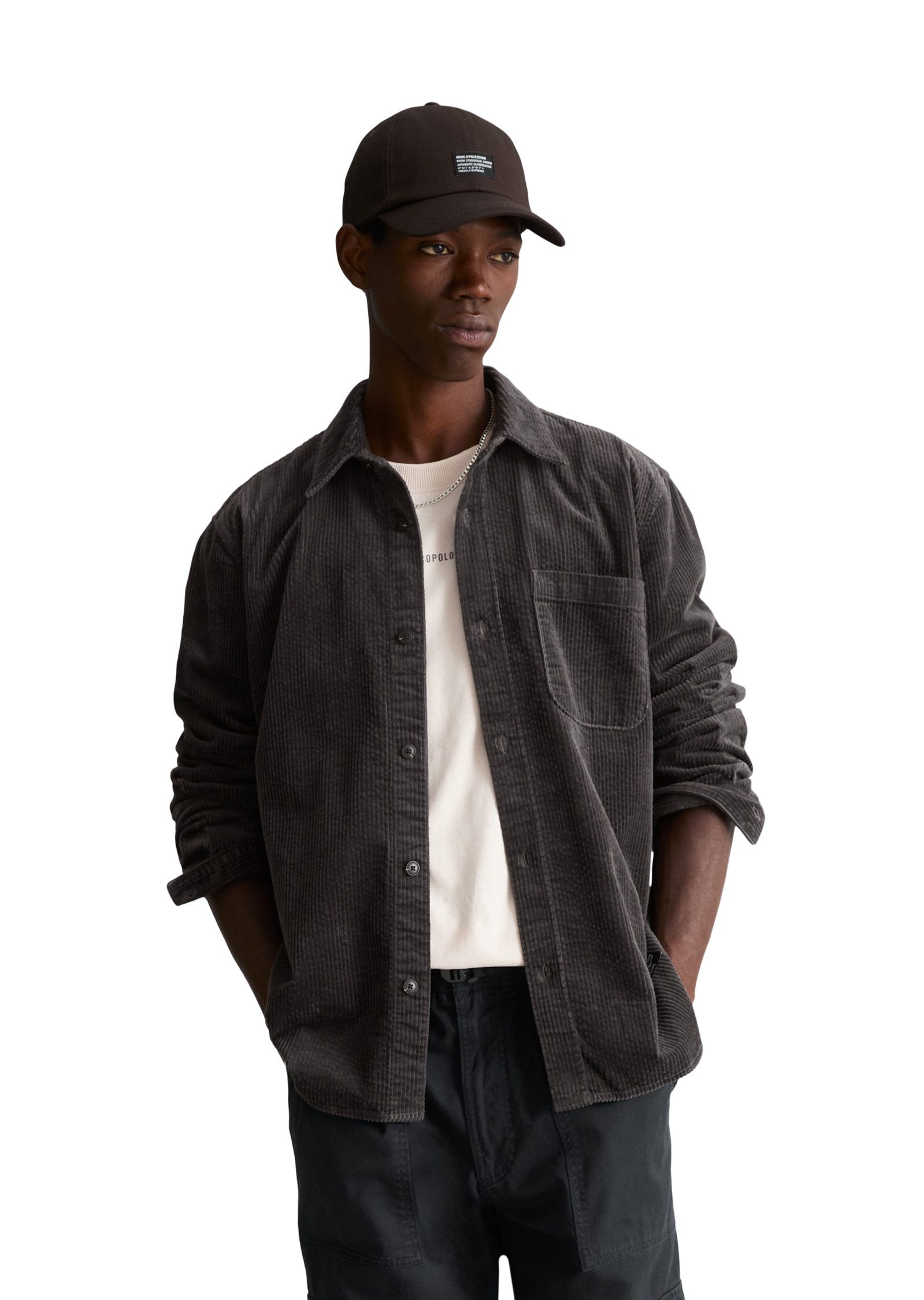 Marc O'Polo DENIM Langarmhemd regular aus reine Bio-Baumwolle Cordhemd