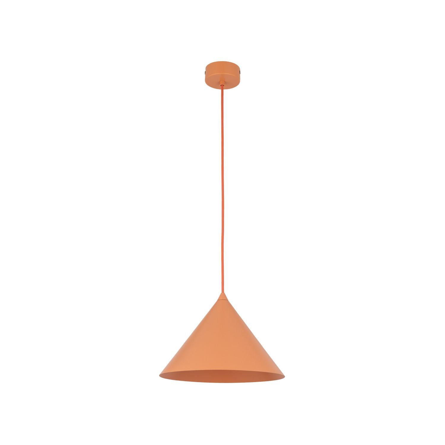 Licht-Erlebnisse Pendelleuchte CODY, ohne Leuchtmittel, Metall E27 Ø 26 cm H: max. 155 cm Orange rund Modern