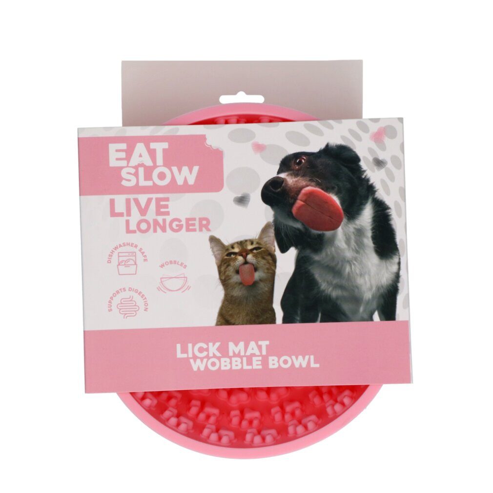 EAT SLOW LIVE LONGER Tierquietschie Lick Mat Wobble Bowl Pink