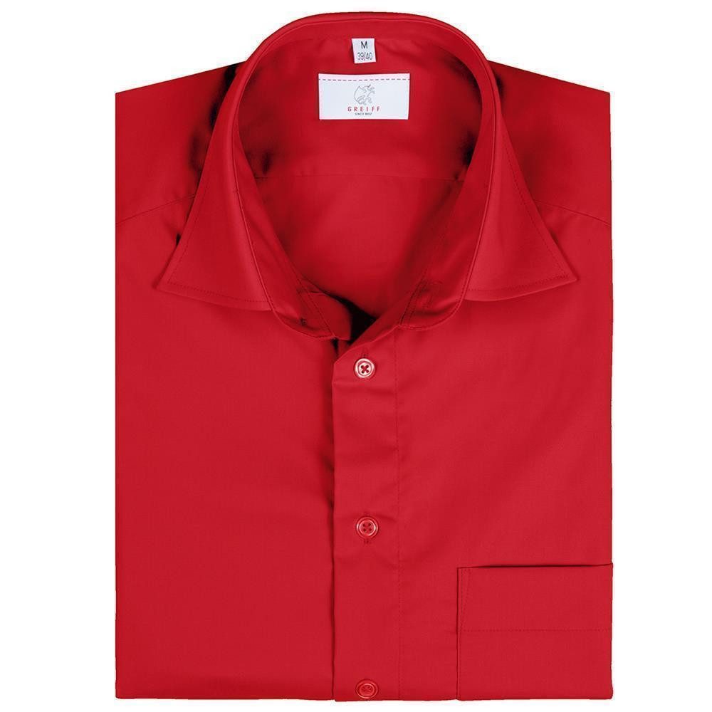 GREIFF Kurzarmhemd Greiff Corporate Hemd BASIC Herren OEKO TEX® Rot 45/46 günstig online kaufen