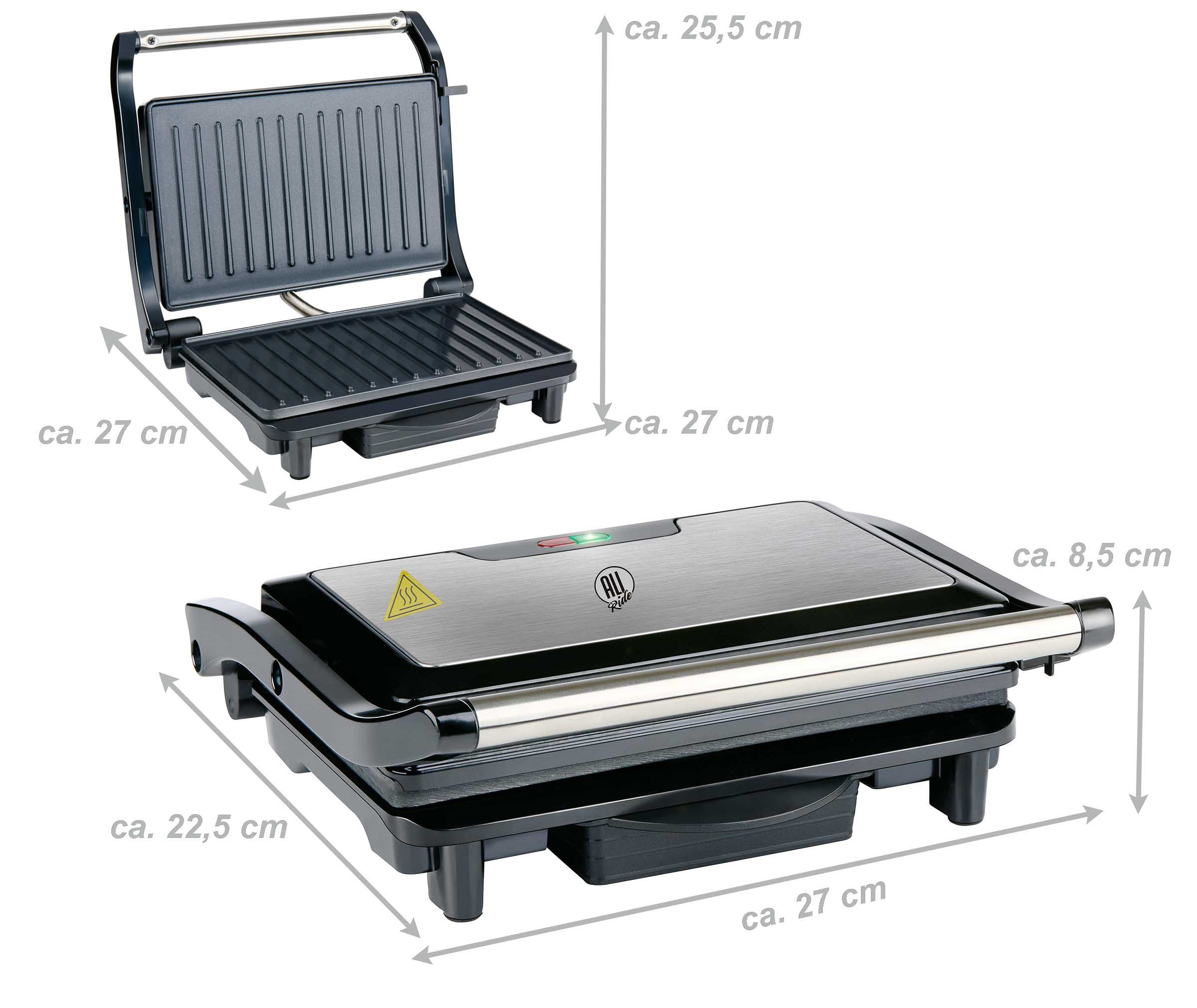 All Ride Kontaktgrill LKW Auto Kontaktgrill mit Zigarettenstecker 12V, 120 W, Reise Kontaktgrill mit Tropfschale – Bild 2 von 5