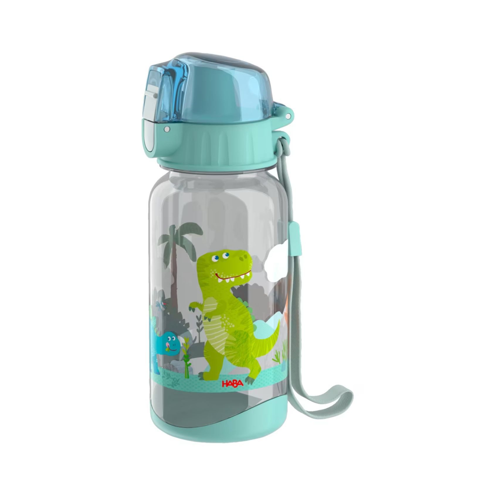 Haba Trinkflasche Trinkflasche Dinos Dinosaurier Schule 400 ml Tritan-Kunststoff, mit Clipverschluss