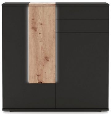 COTTA Highboard Montana, inkl. LED-Beleuchtung, mit Push-To-Open, Breite 120 cm
