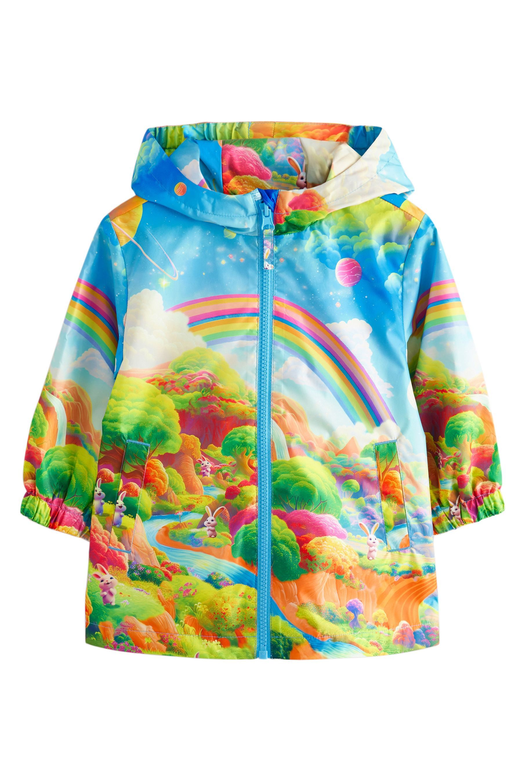 Regenjacke Wasserabweisende Cagoule-Jacke mit Print