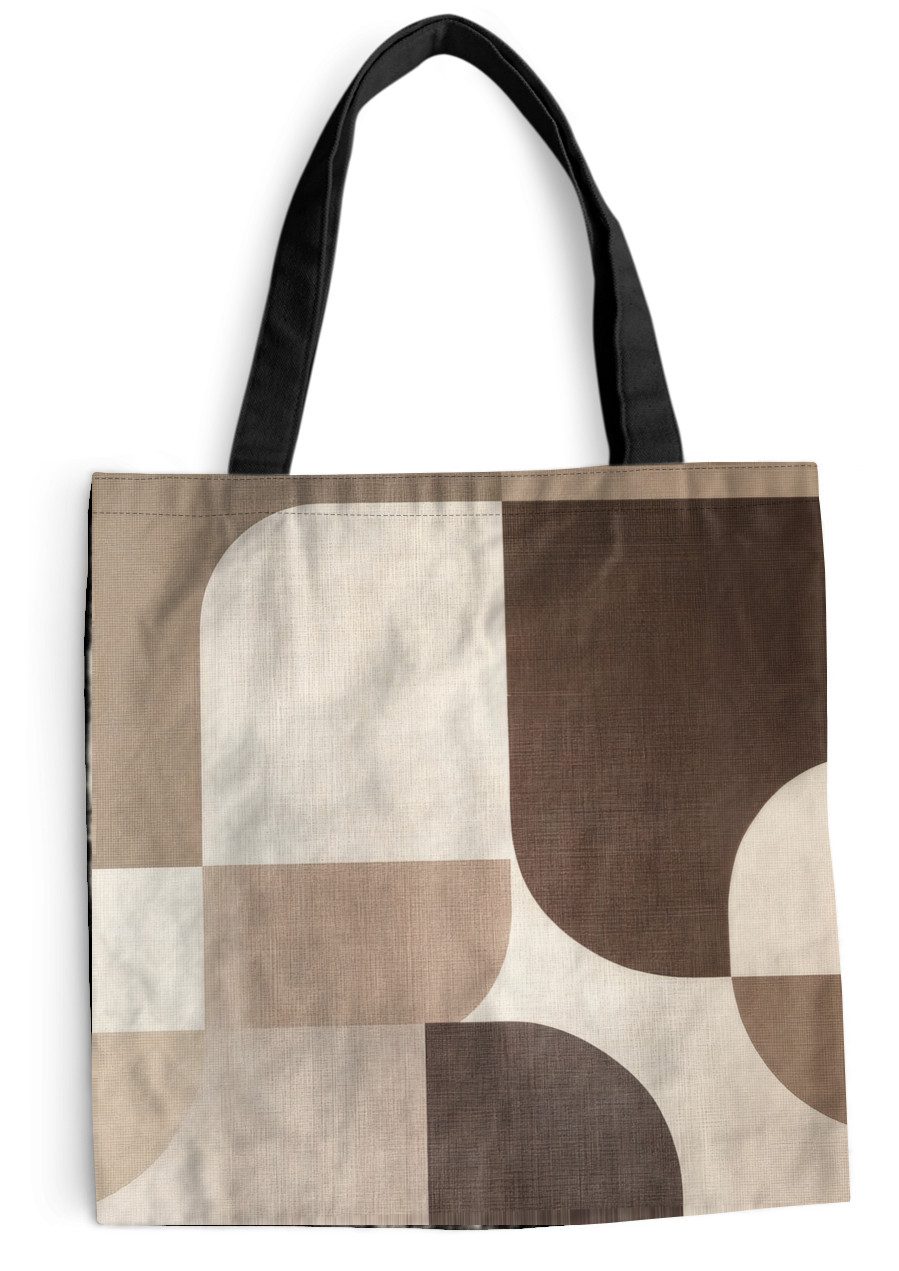 MuchoWow Shopper Geometrisch - Gewebte Struktur - Modern, Handtasche, Damen und Herren, Schultertasche, Umhängetasche, Tote Bag